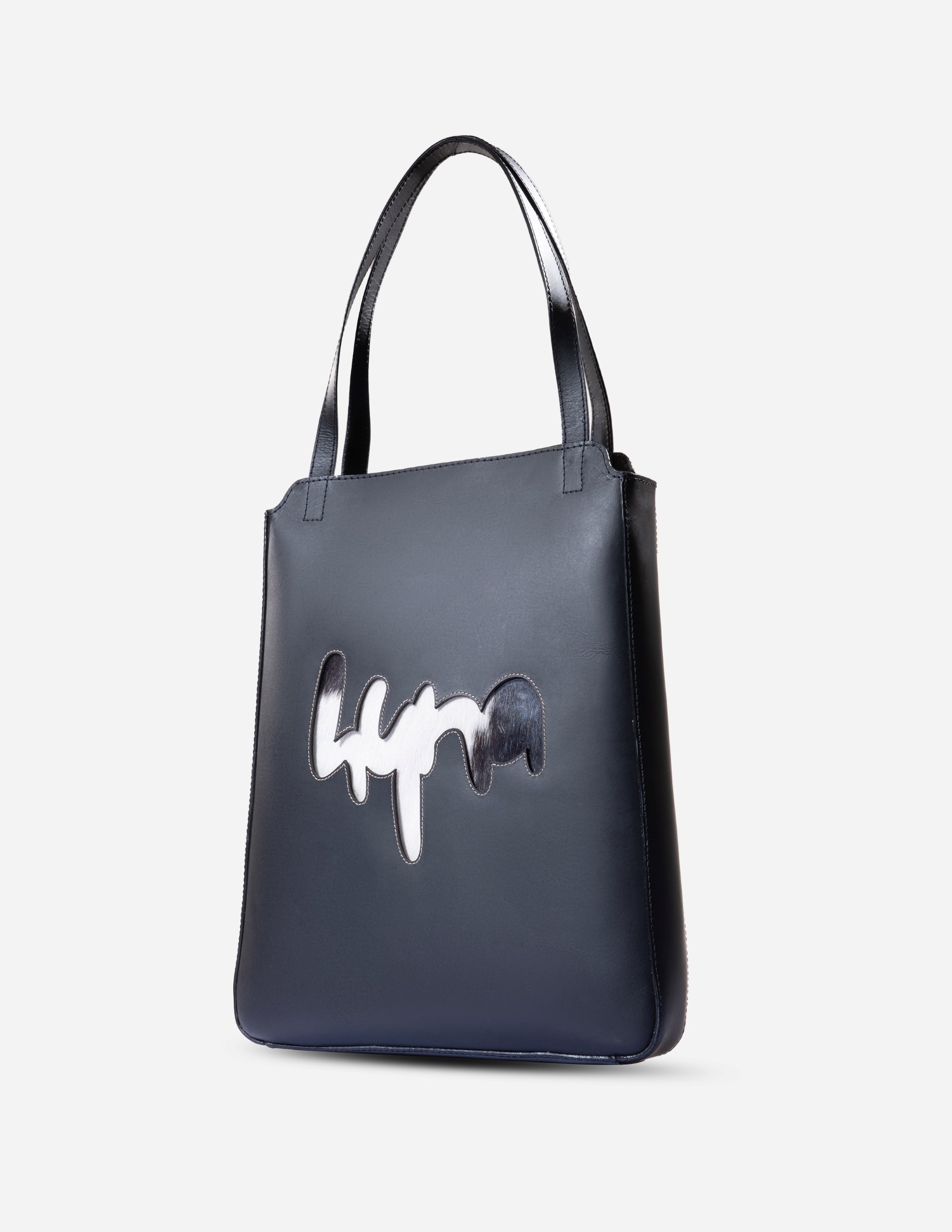 Black leather tote bags - Hyna