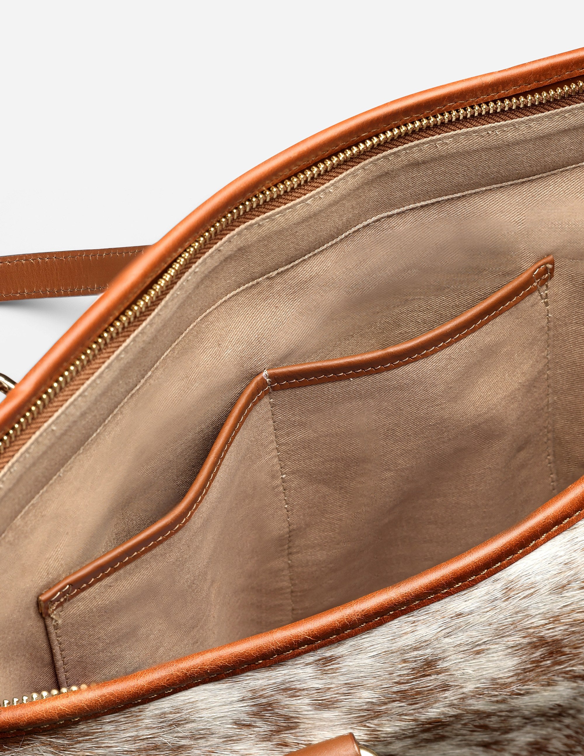 Hyna - leather tan tote bag