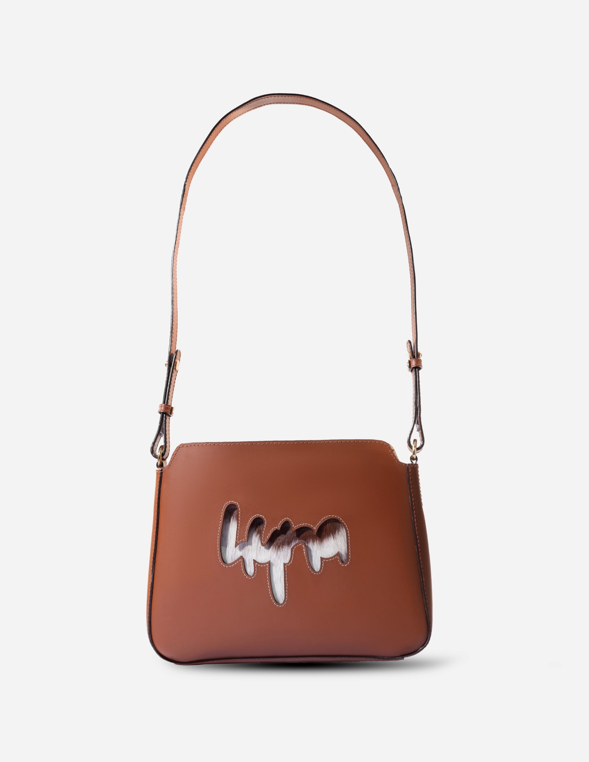 tan cowhide crossbody purse - Hyna