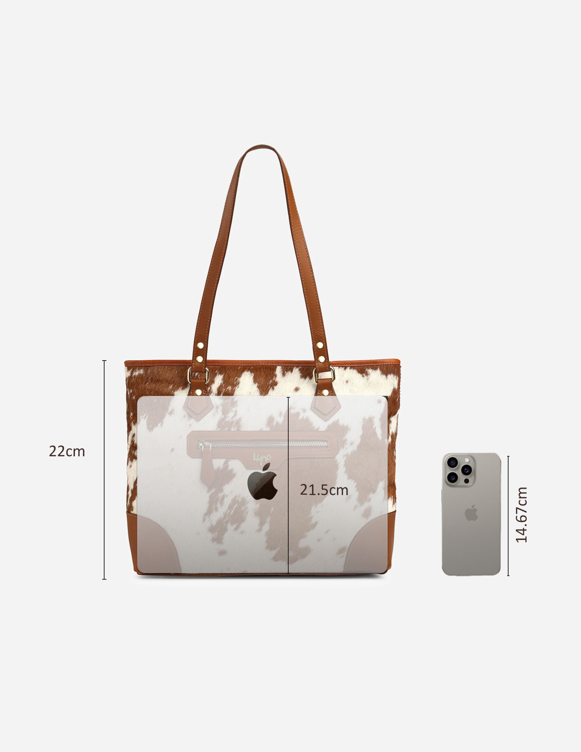 Hyna Oasis Illusion Leather Tote Bag (Tan)