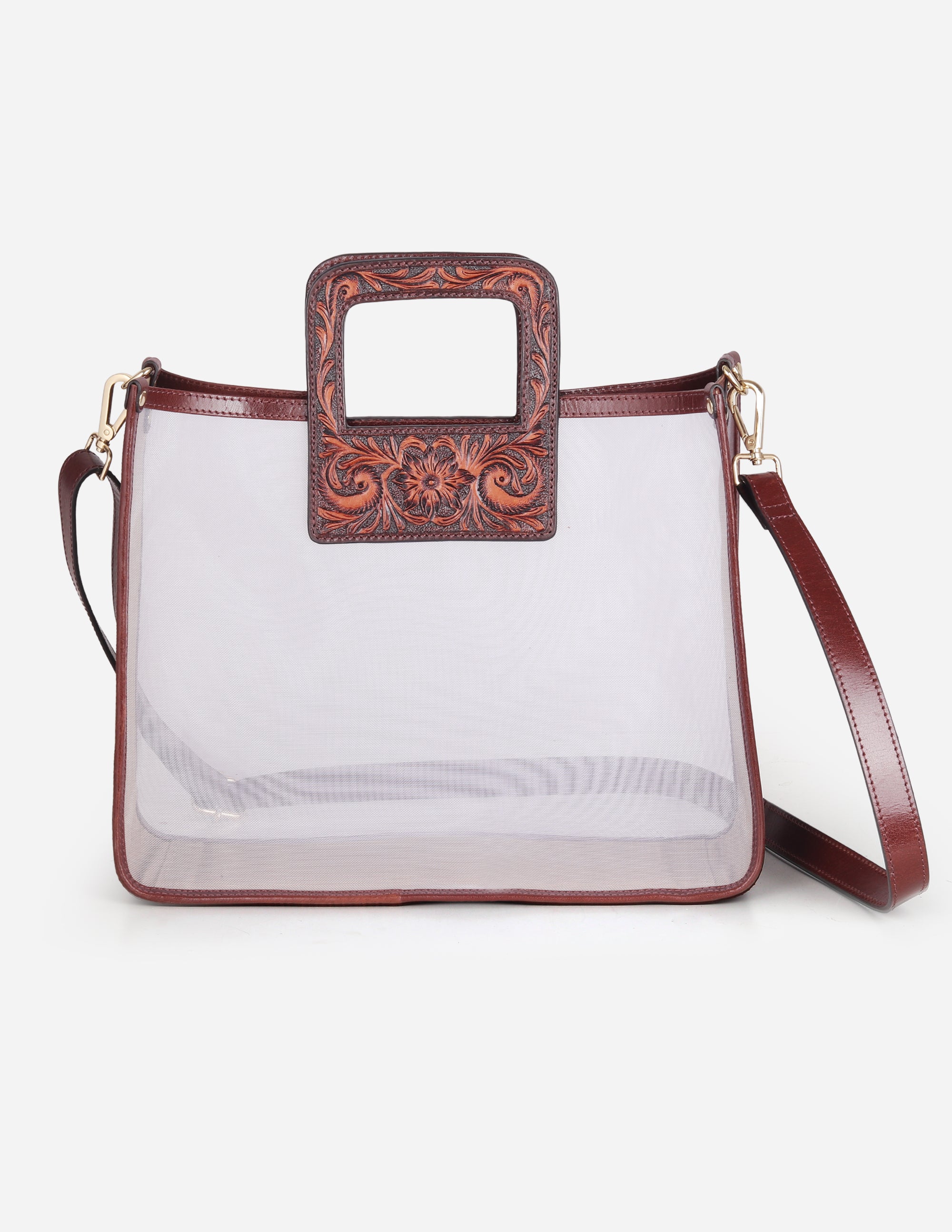 Hyna Opal Sheer Leather Handbag