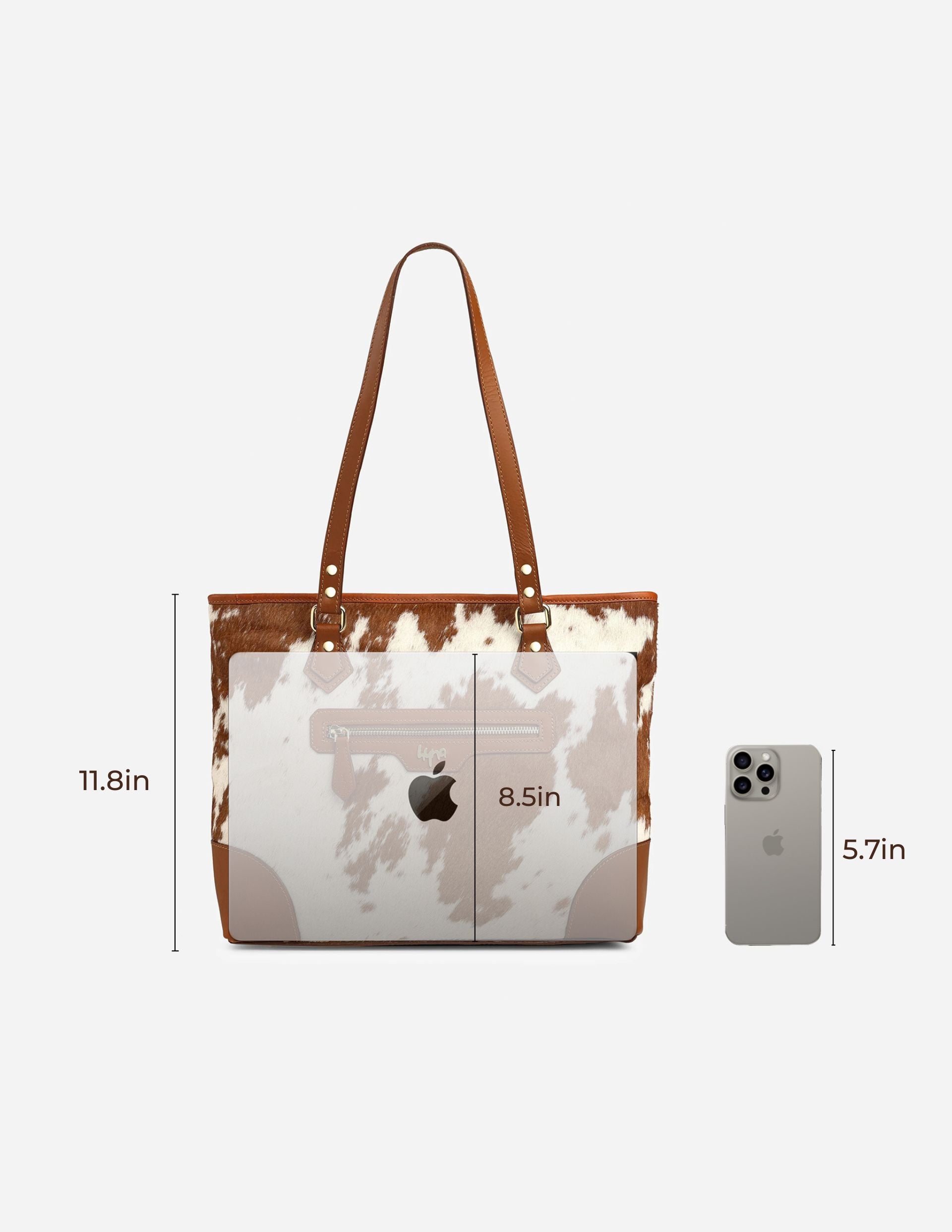 Hyna Oasis Illusion Leather Tote Bag (Tan)