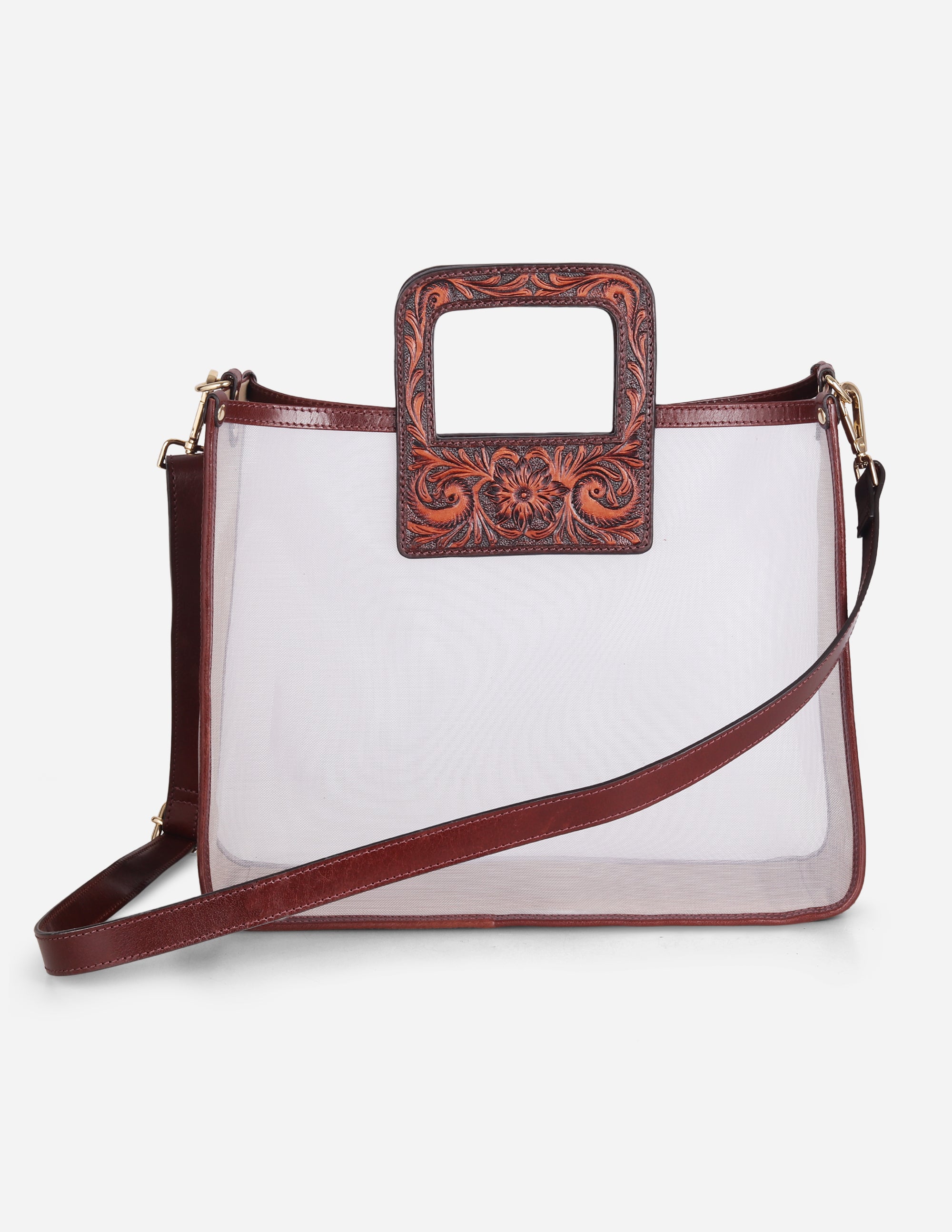 Hyna Opal Sheer Leather Handbag