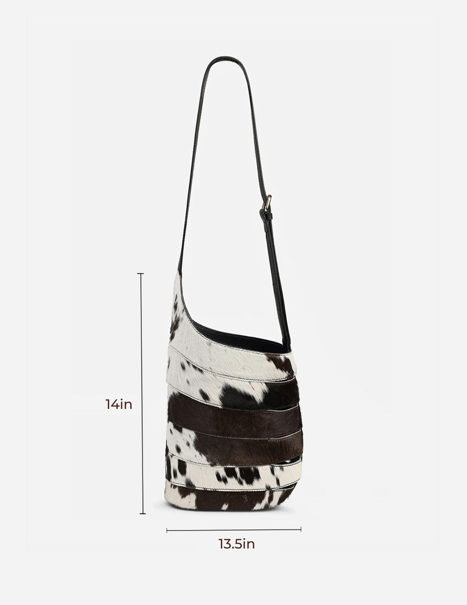 Hyna Cavalera Pail Bucket Bag (White & Black)