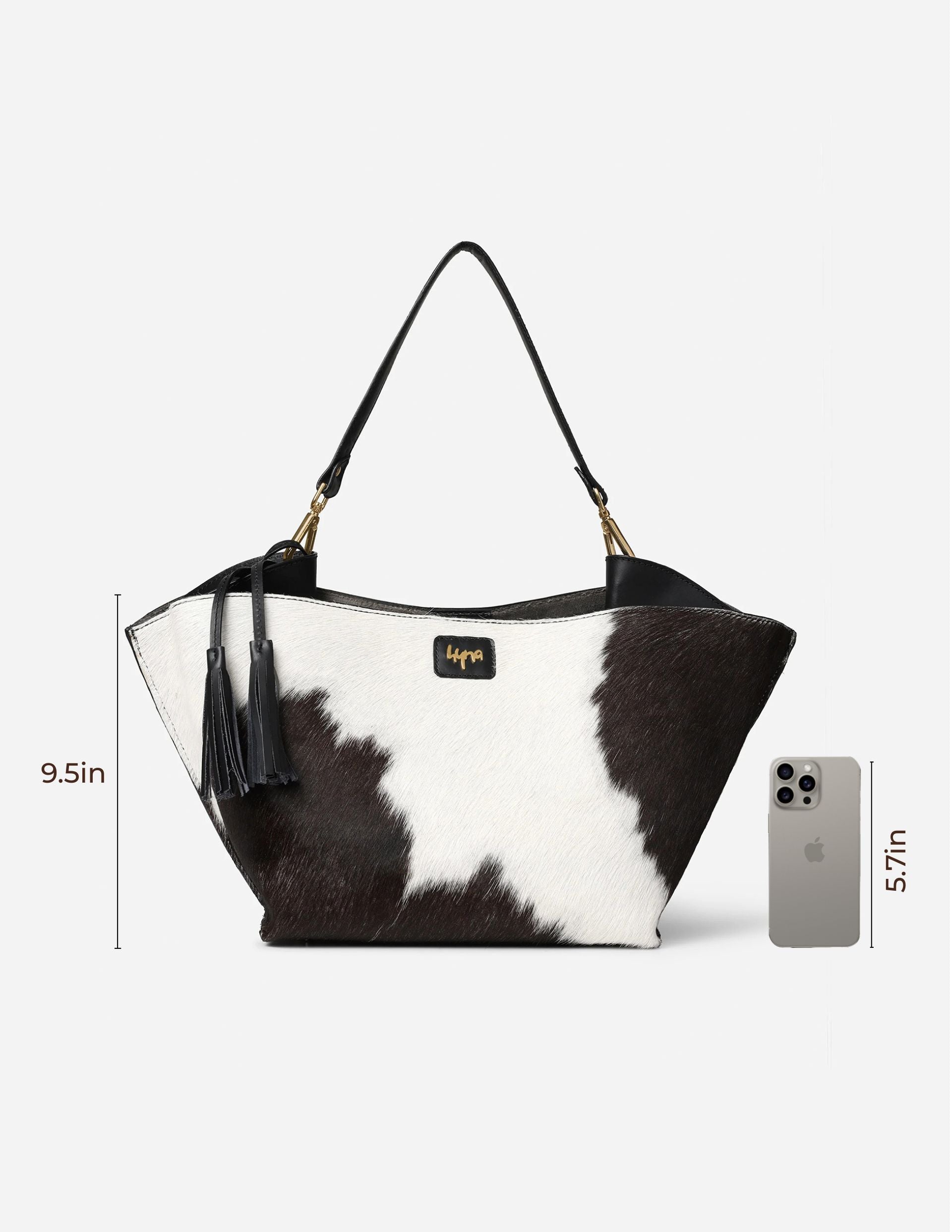 Hyna Reckless Opal Tassel Handbag (Black & White)