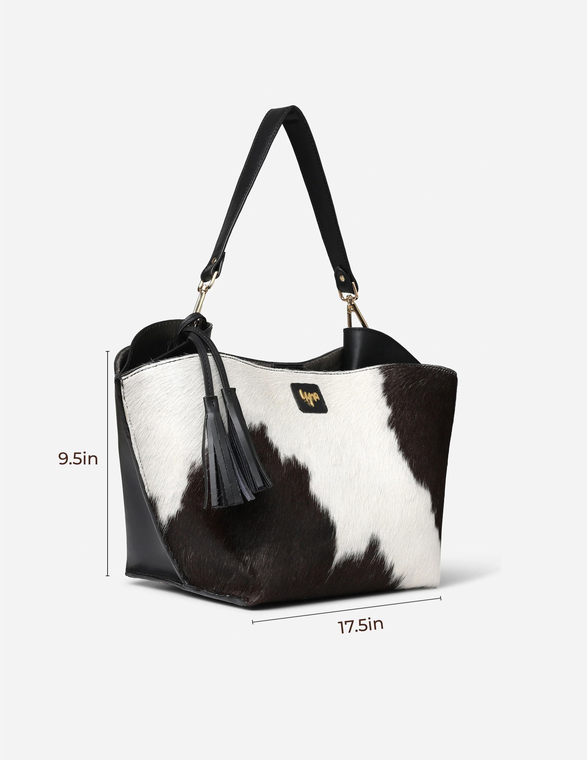 Hyna Reckless Opal Tassel Handbag (Black & White)