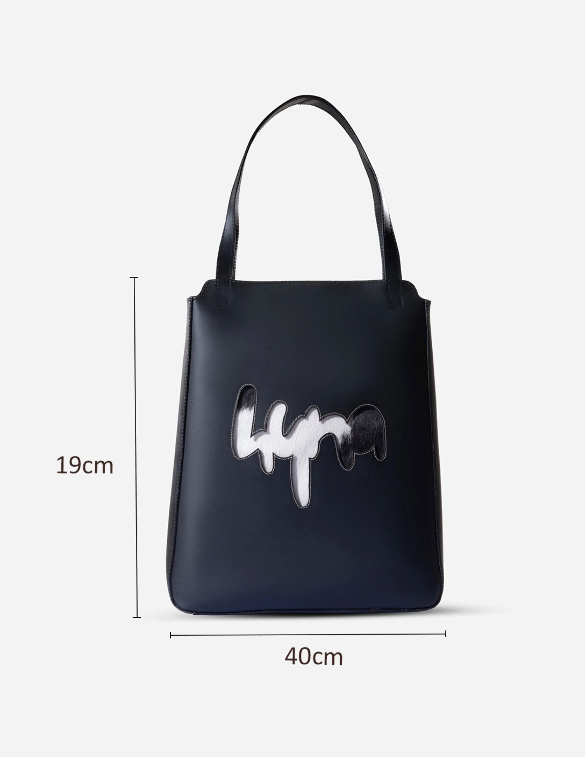 Hyna Noble Aura Leather Tote Bag (Black)