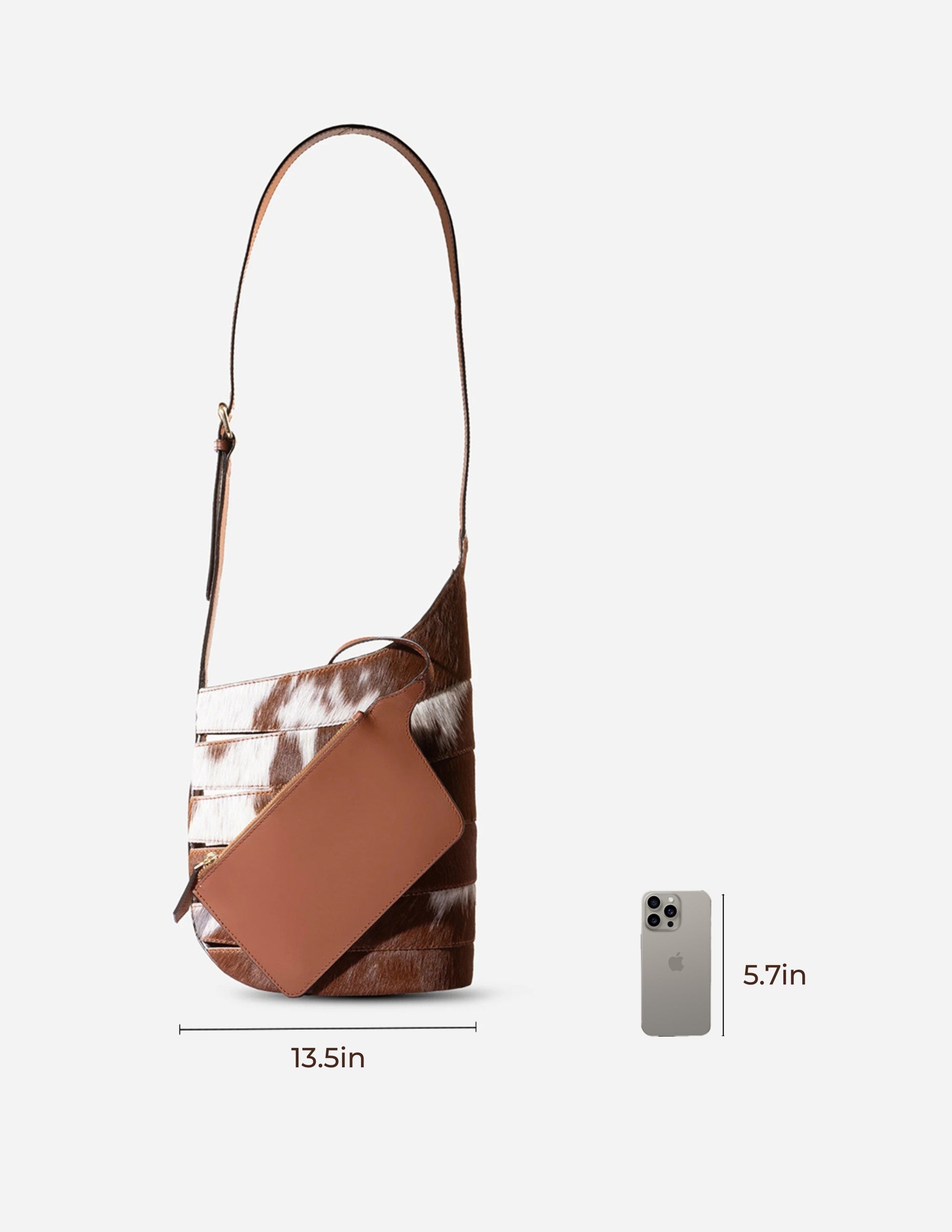 Hyna tan cowhide bag