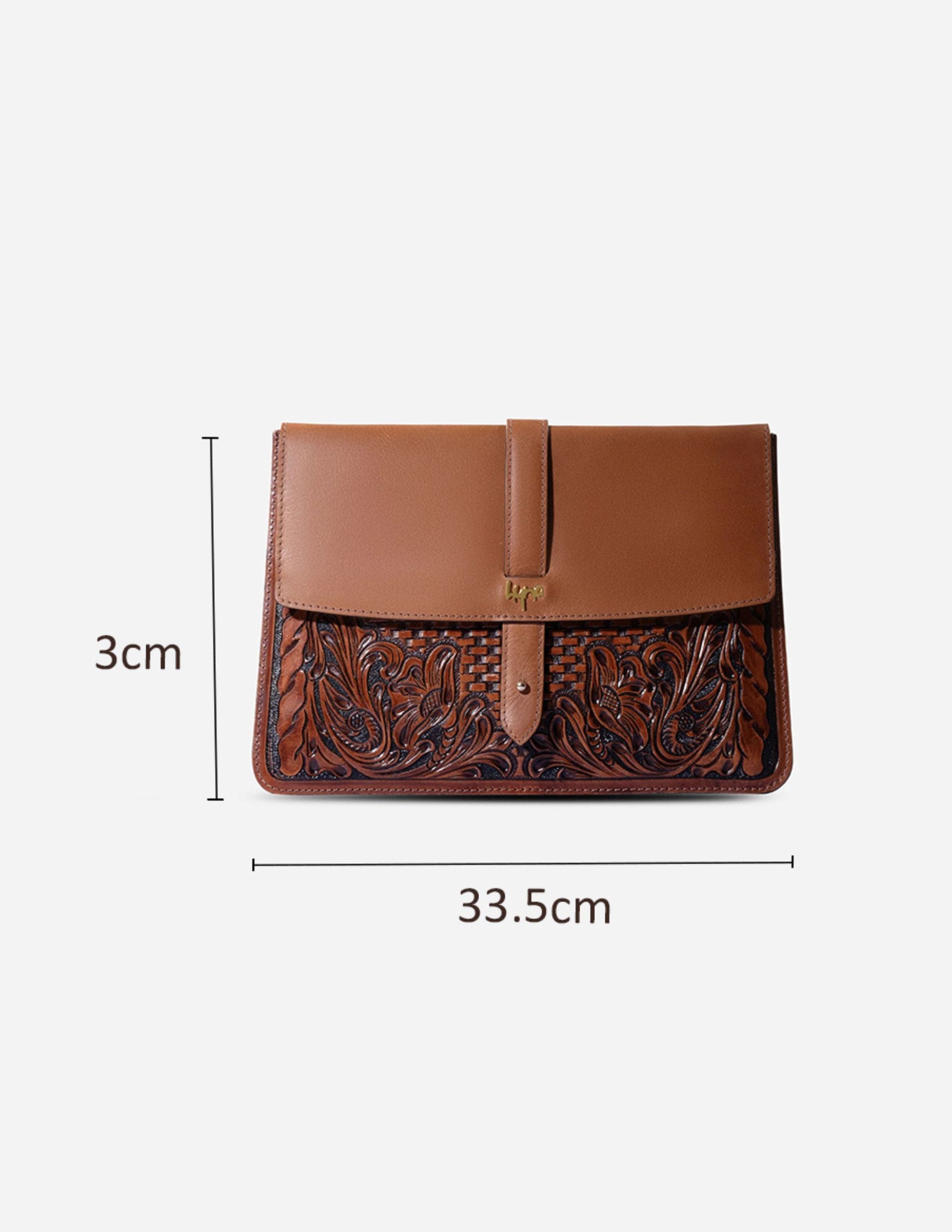 Hyna Rancher Hand-tooled Leather Laptop Sleeve