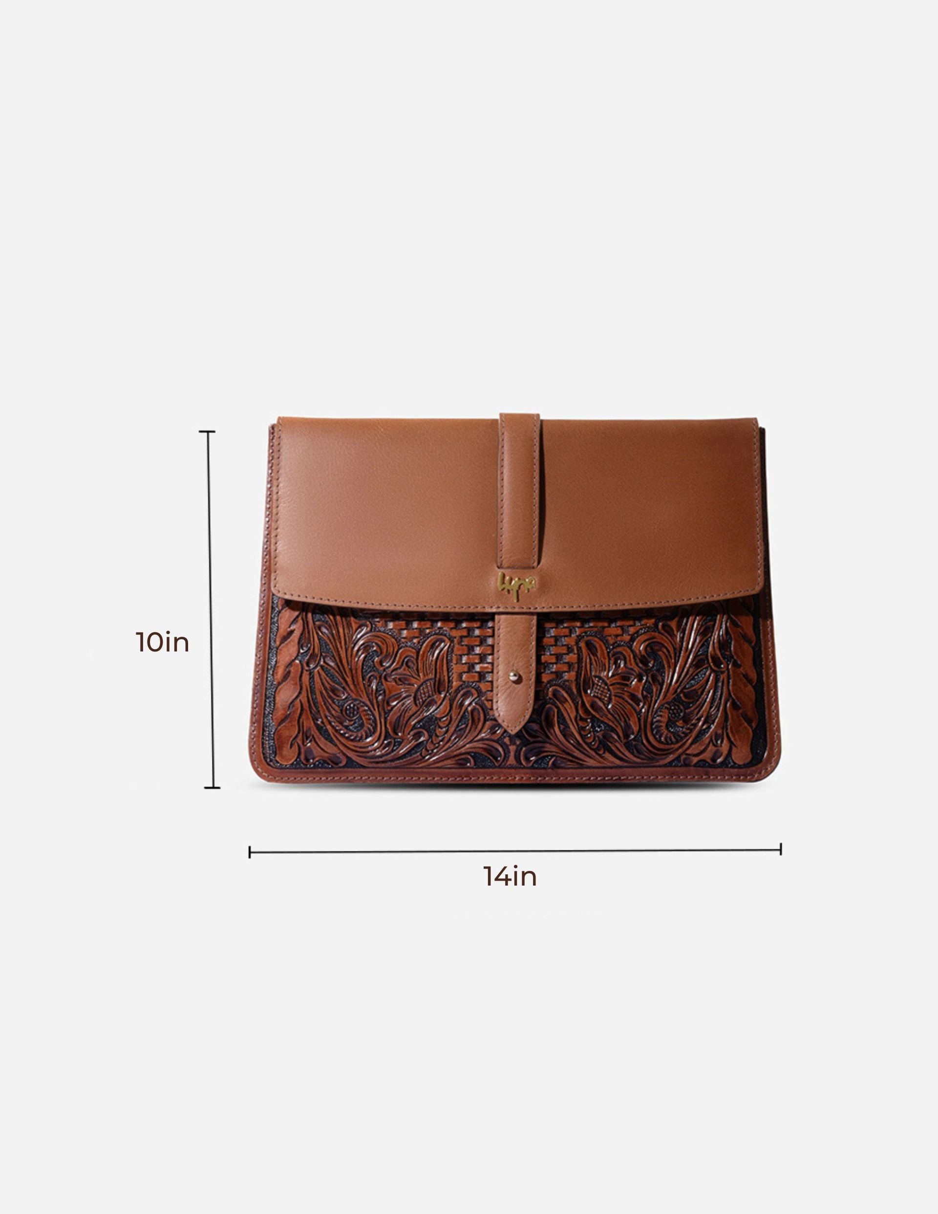 Hyna Rancher Hand-tooled Leather Laptop Sleeve