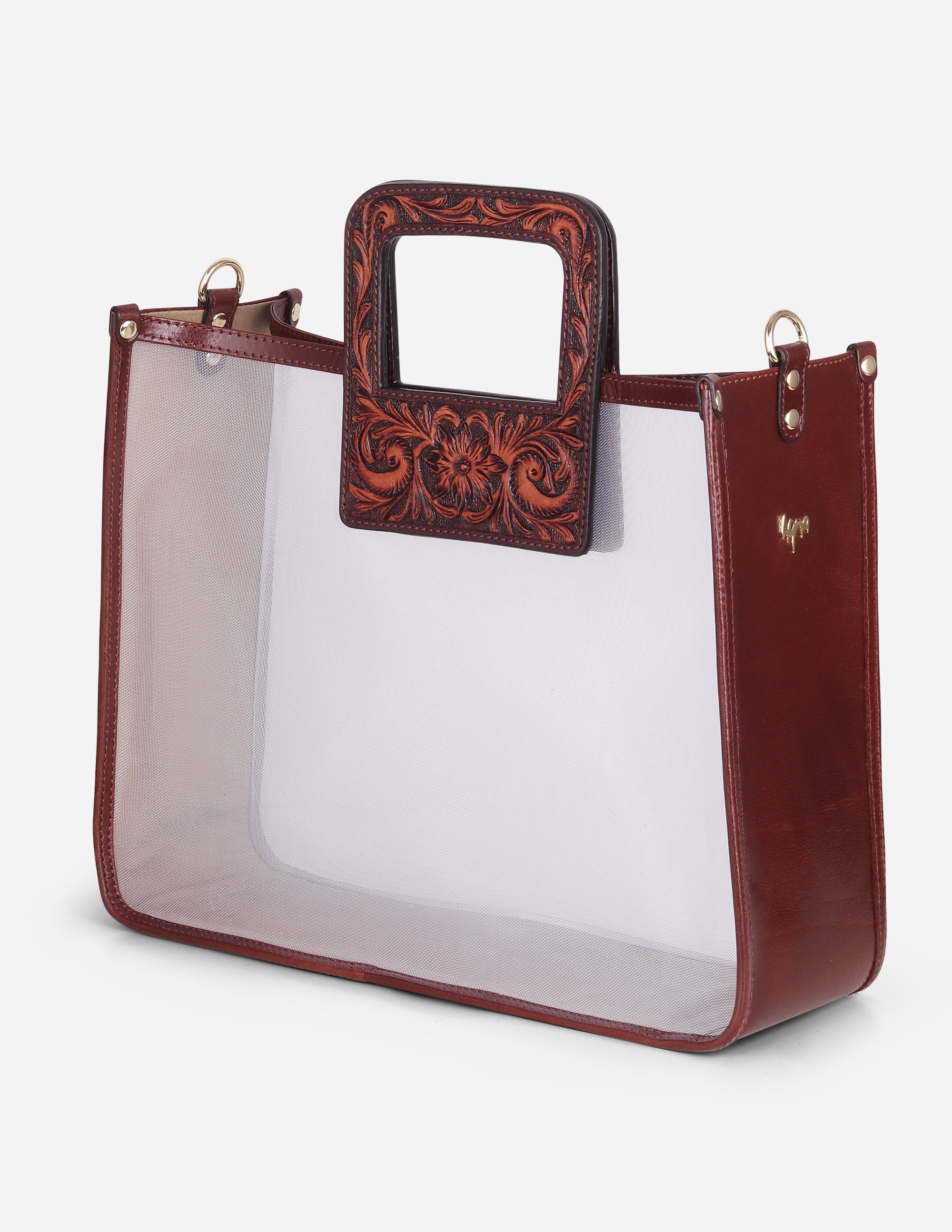 Hyna Opal Sheer Leather Handbag