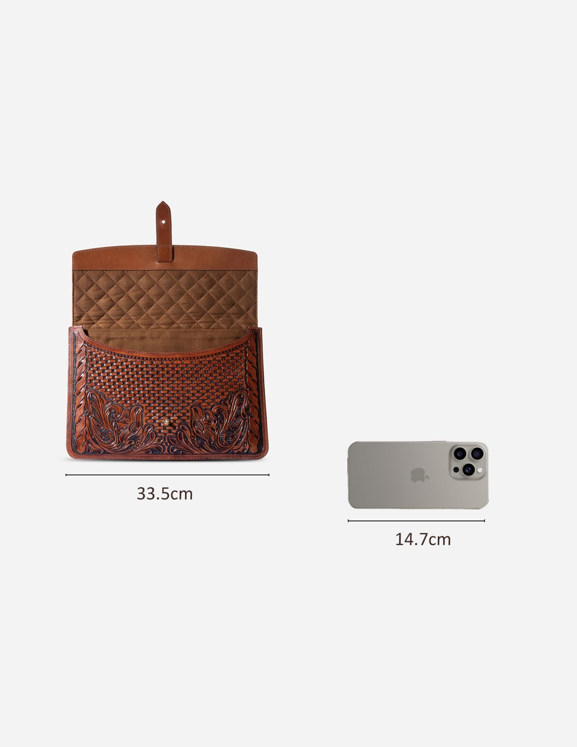 Hyna Rancher Hand-tooled Leather Laptop Sleeve