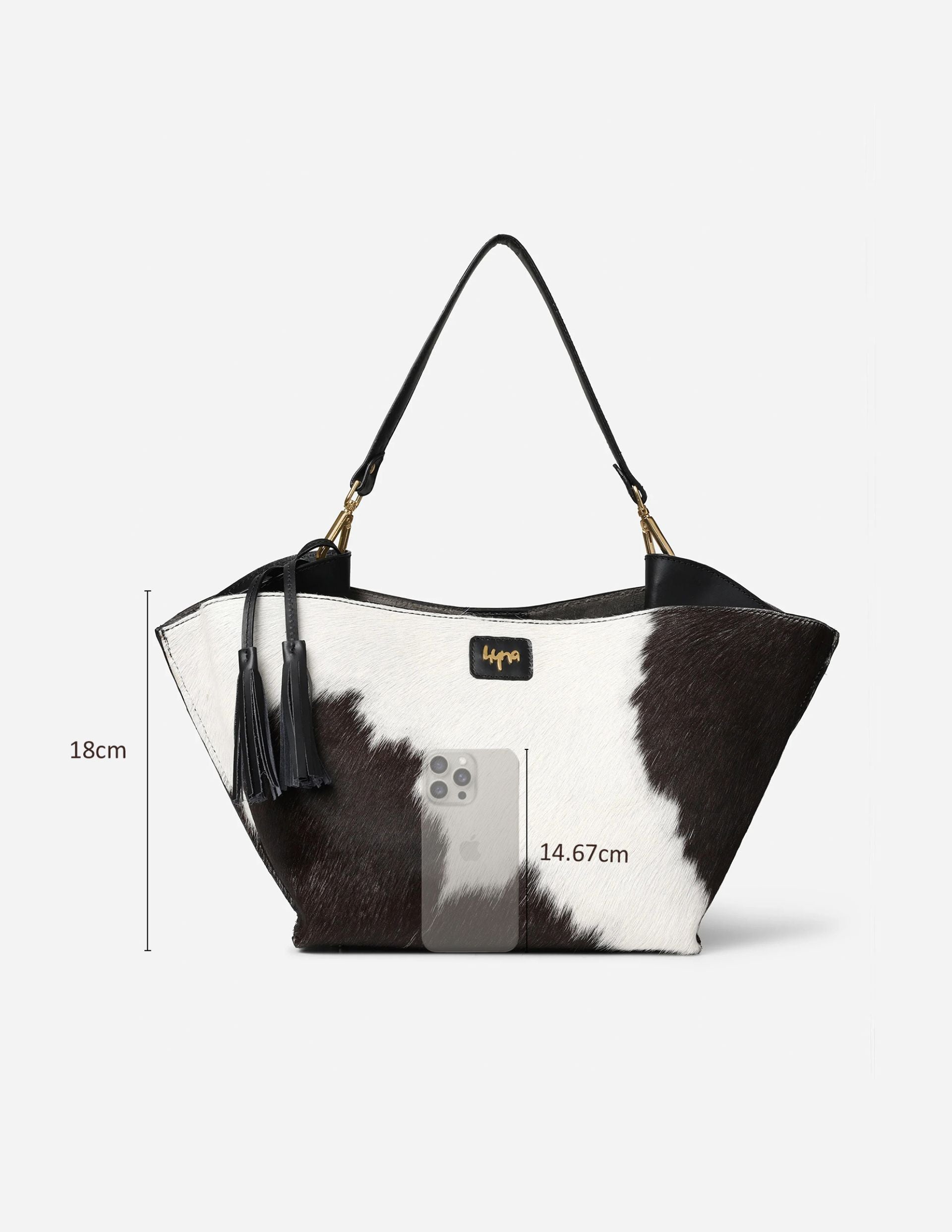 Hyna Reckless Opal Tassel Handbag (Black & White)