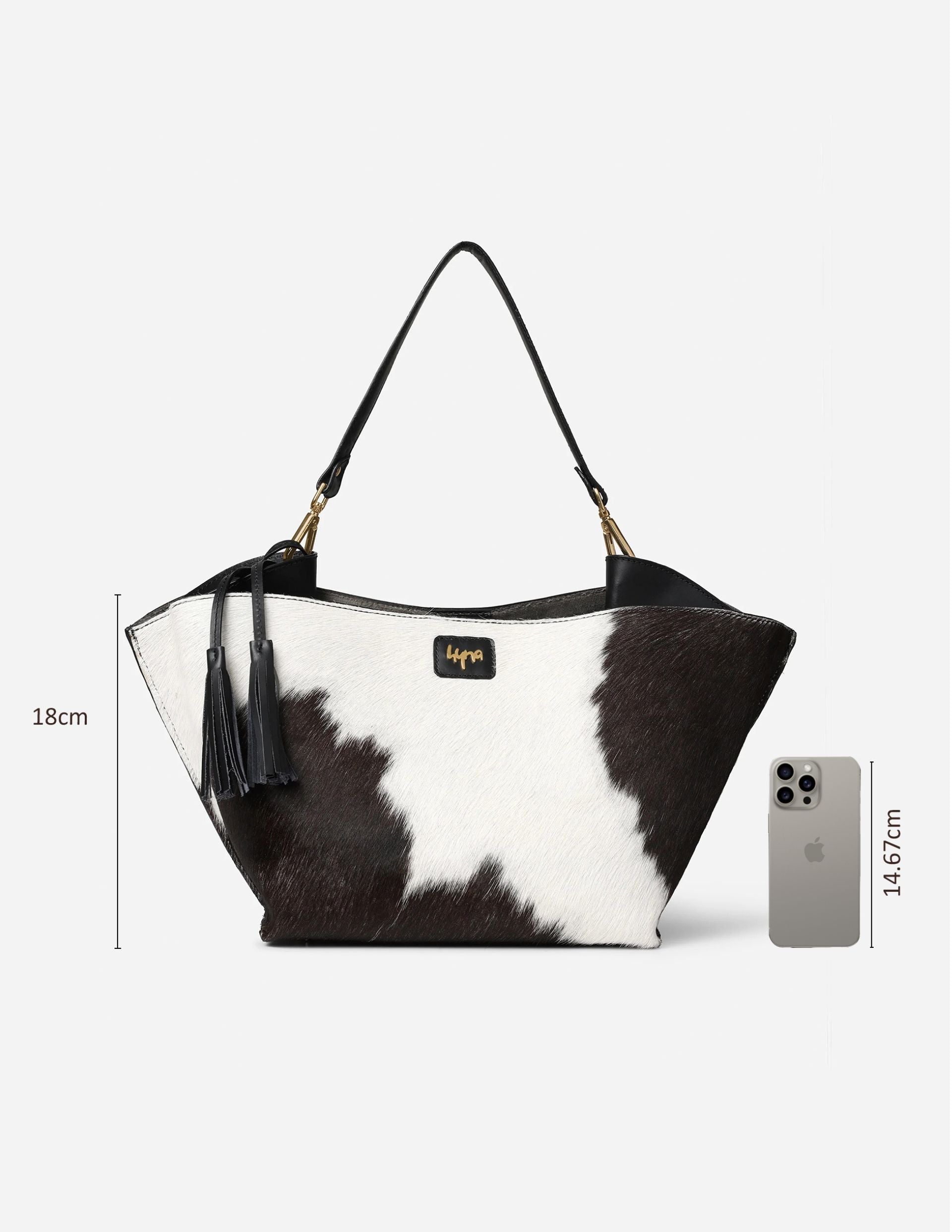 Hyna Reckless Opal Tassel Handbag (Black & White)