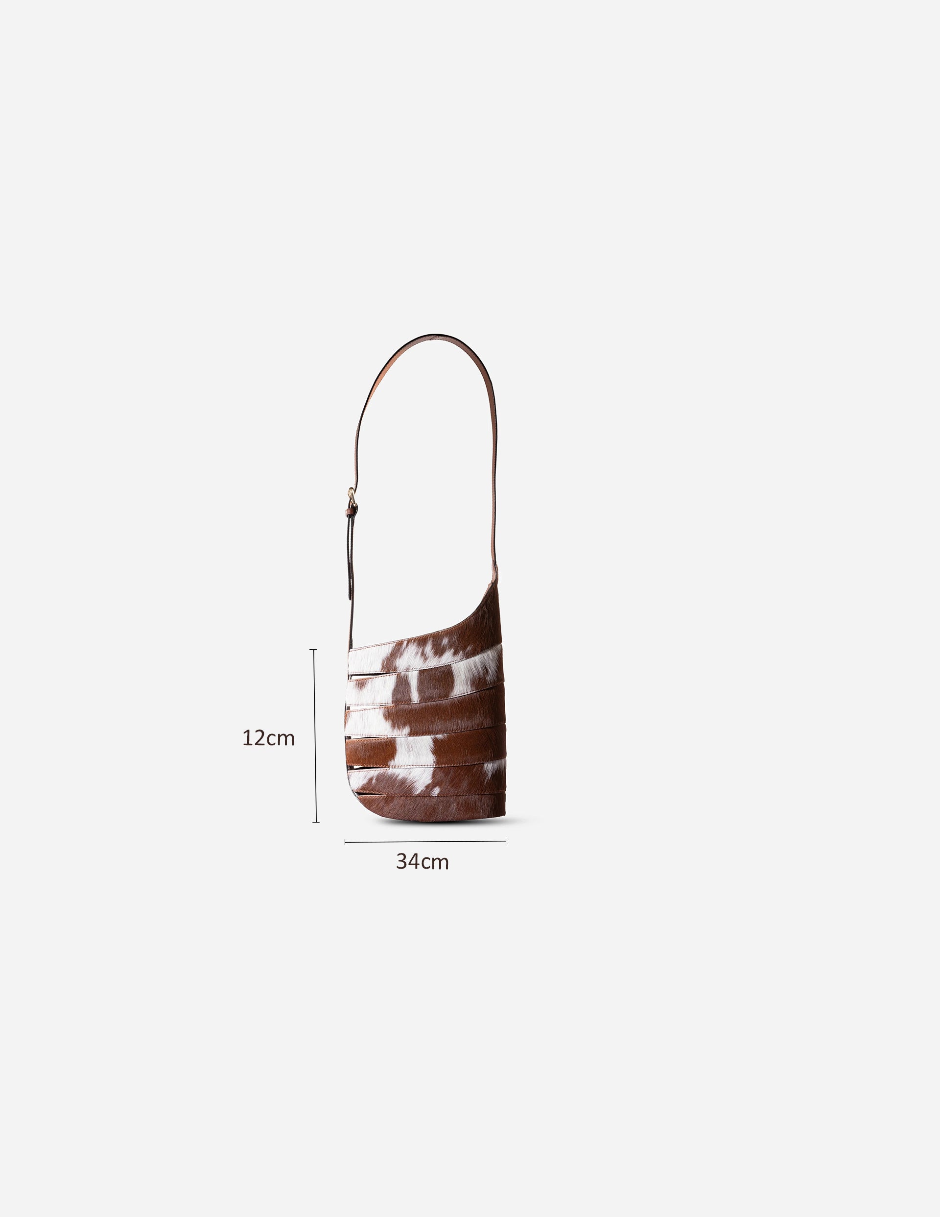 Hyna Cavalera Pail Bucket Bag (Tan & White)