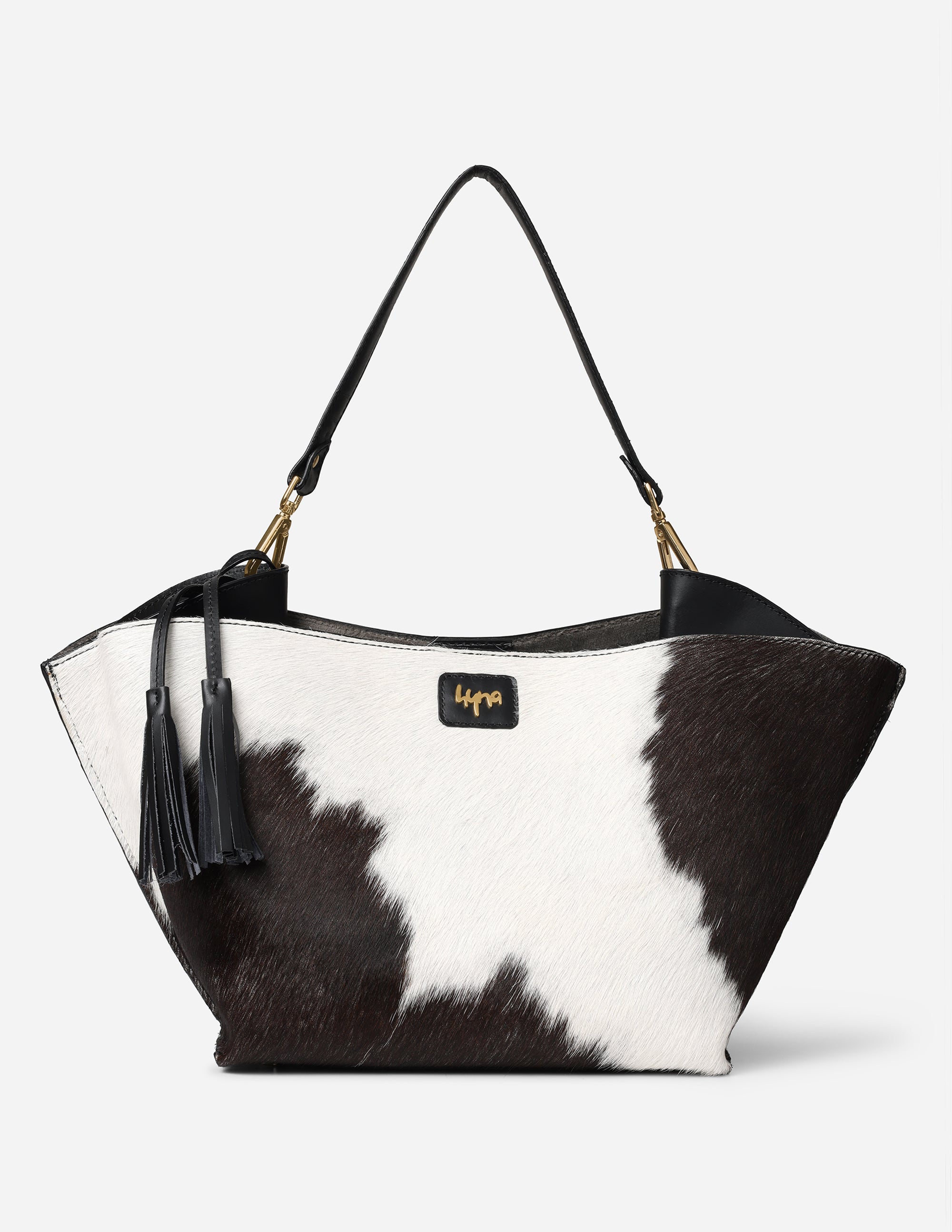 Hyna Reckless Opal Tassel Handbag (Black & White)