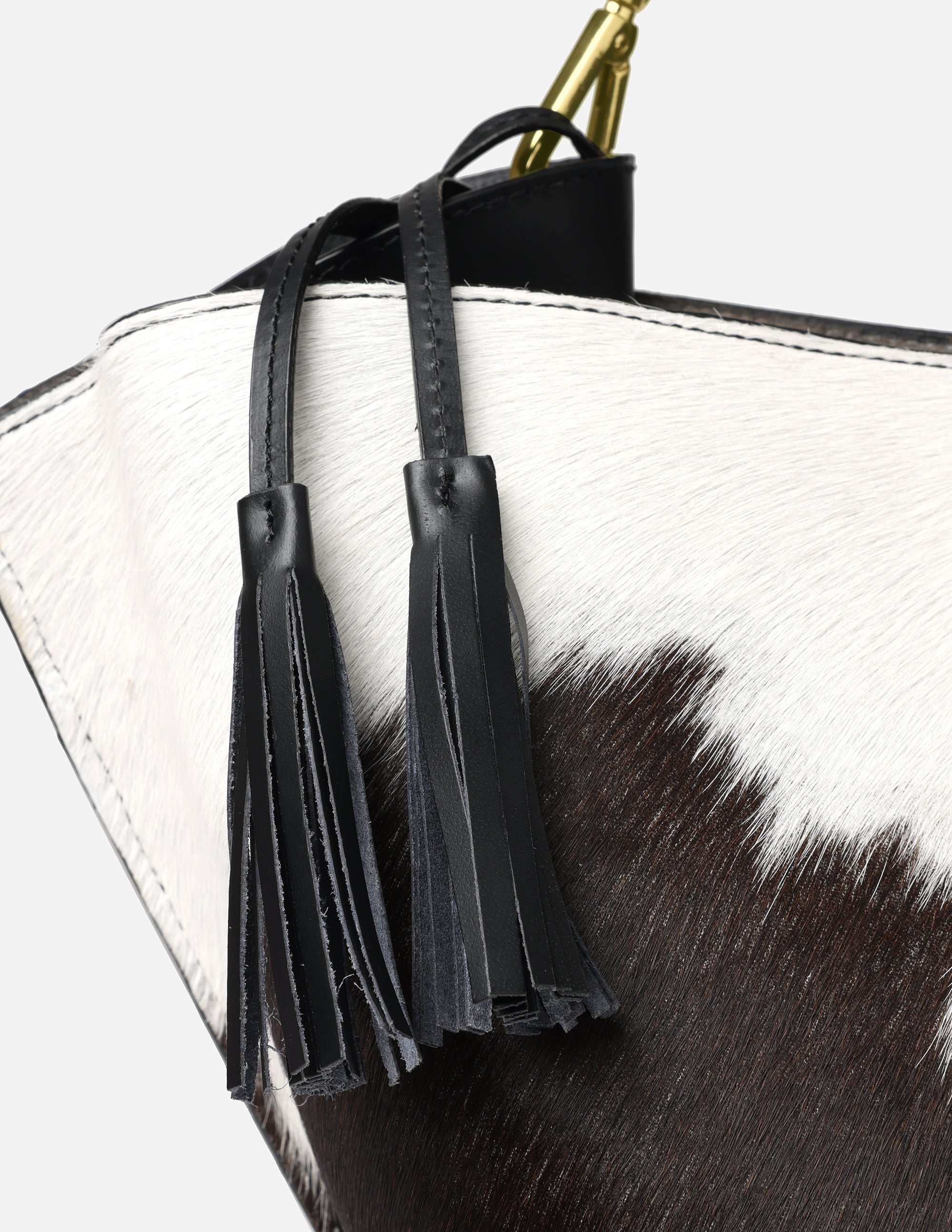 Hyna Reckless Opal Tassel Handbag (Black & White)