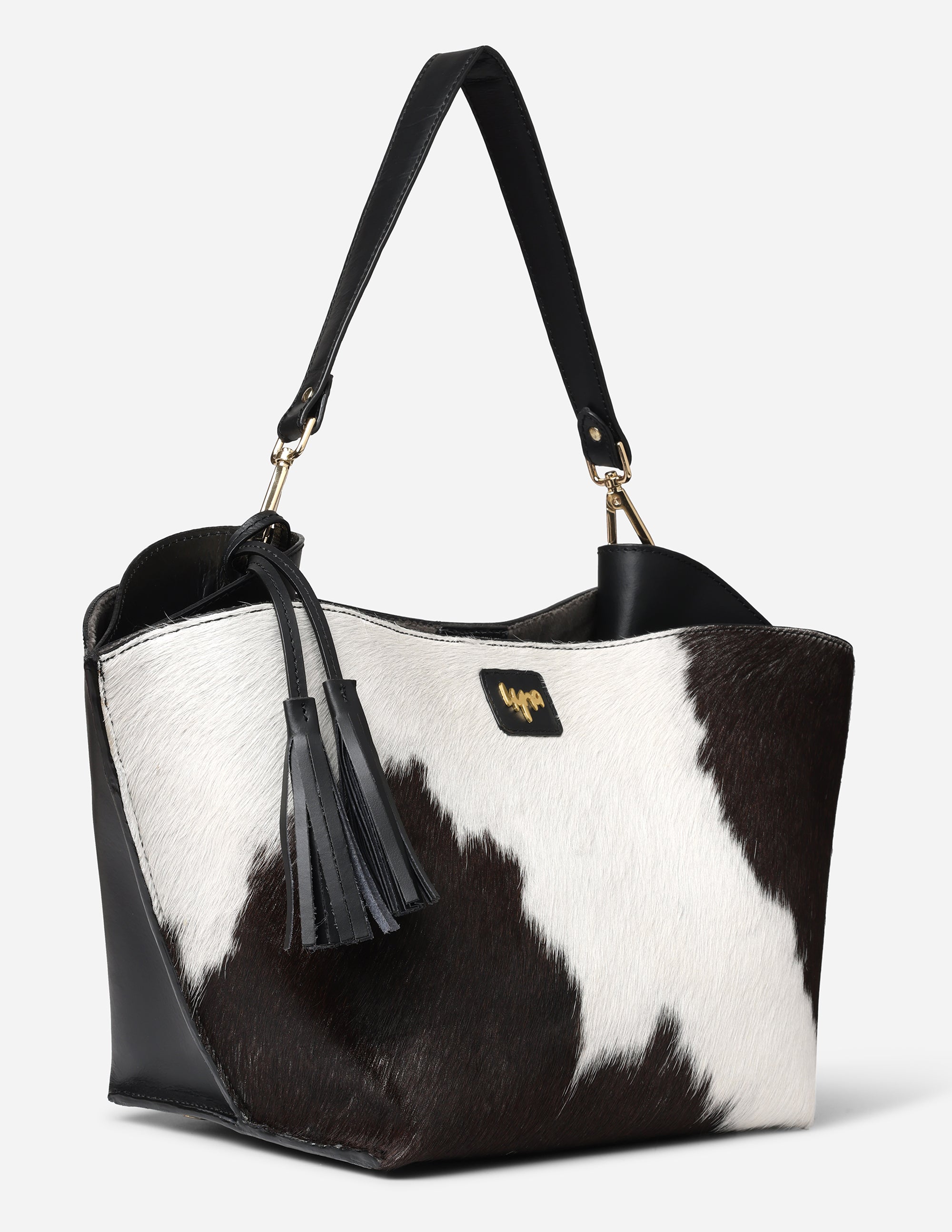 Hyna Reckless Opal Tassel Handbag (Black & White)