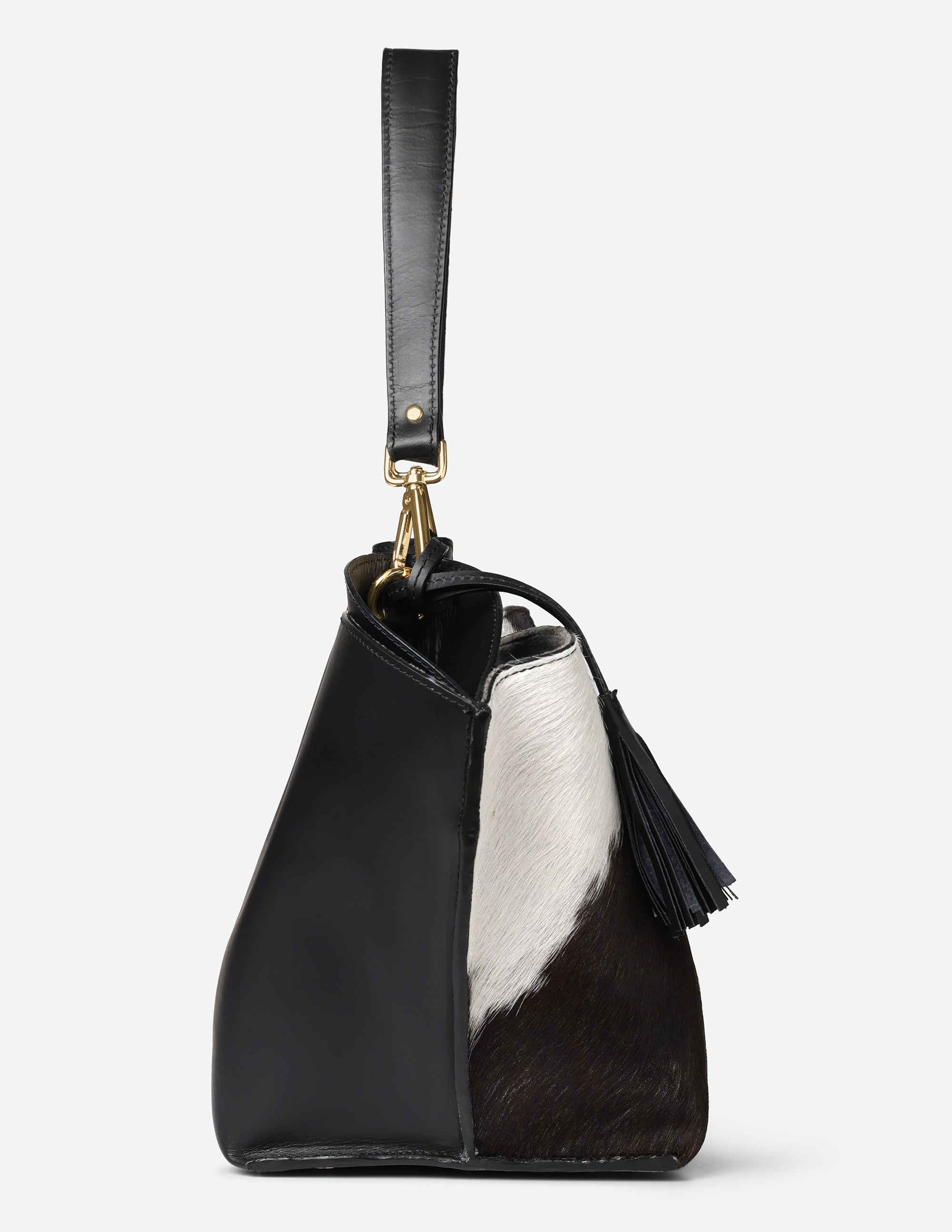Hyna Reckless Opal Tassel Handbag (Black & White)