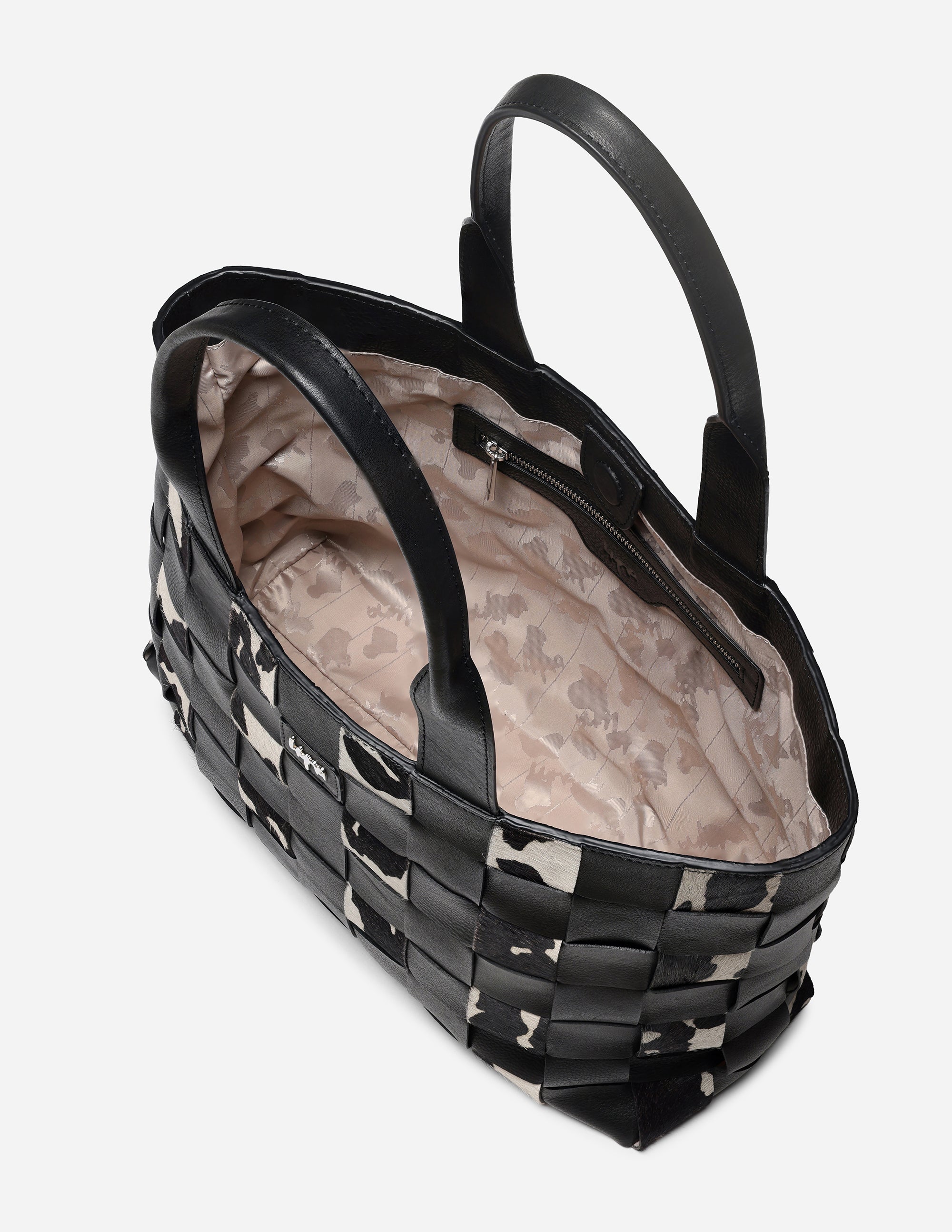 Hyna Tartan Tote Bag (Black & White)