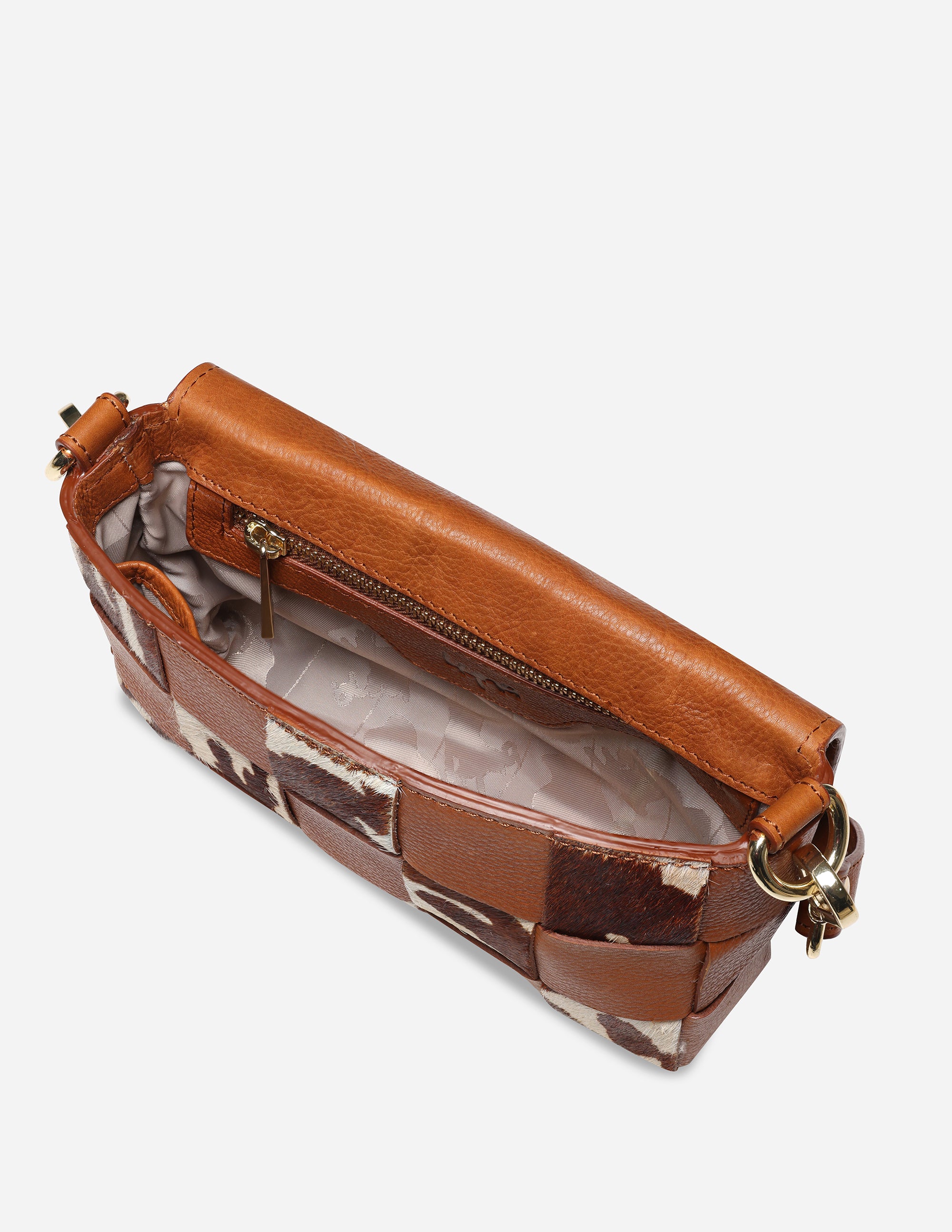 Hyna Tartan Mini Crossbody Bag (Tan)