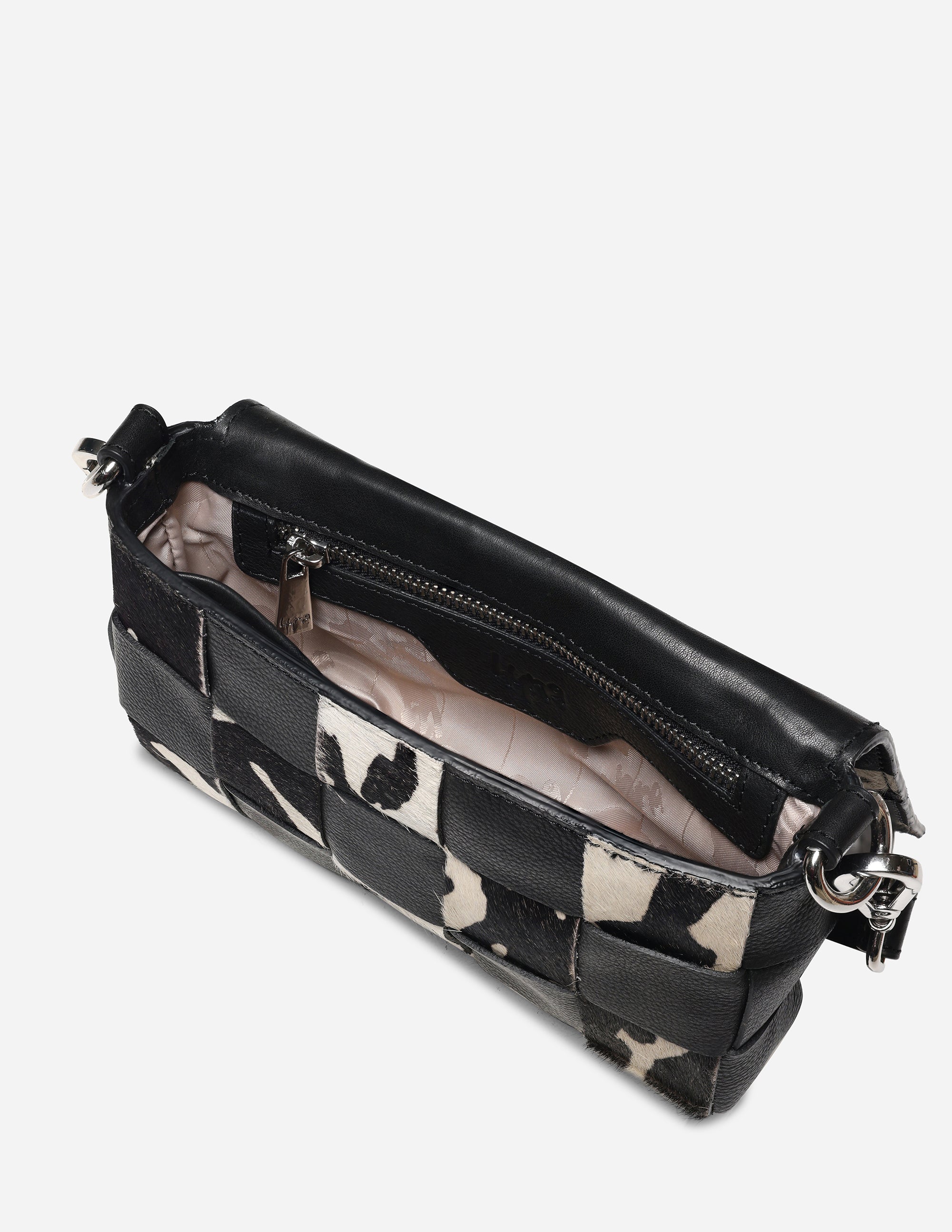 Hyna Tartan Mini Crossbody Bag (Black)