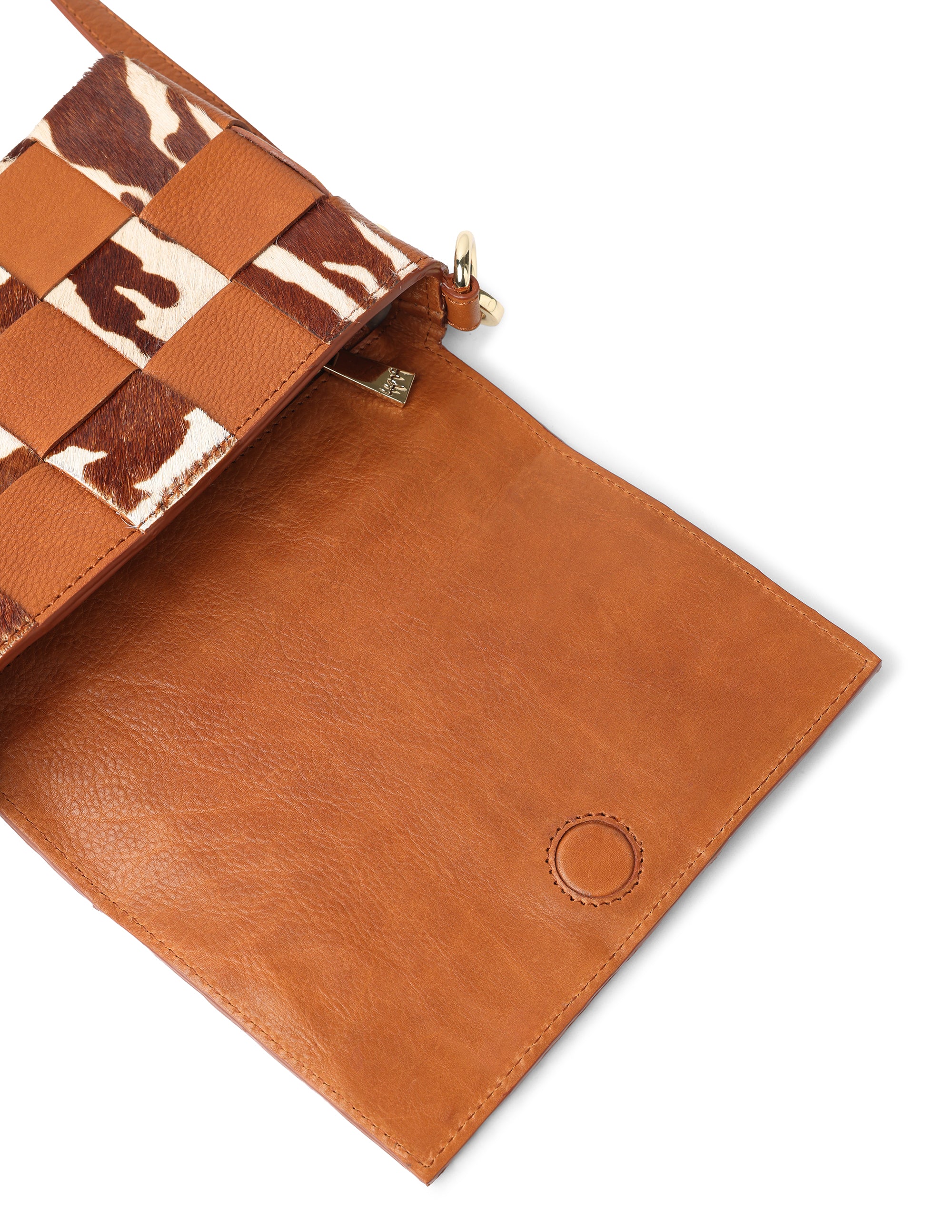 Hyna Tartan Mini Crossbody Bag (Tan)