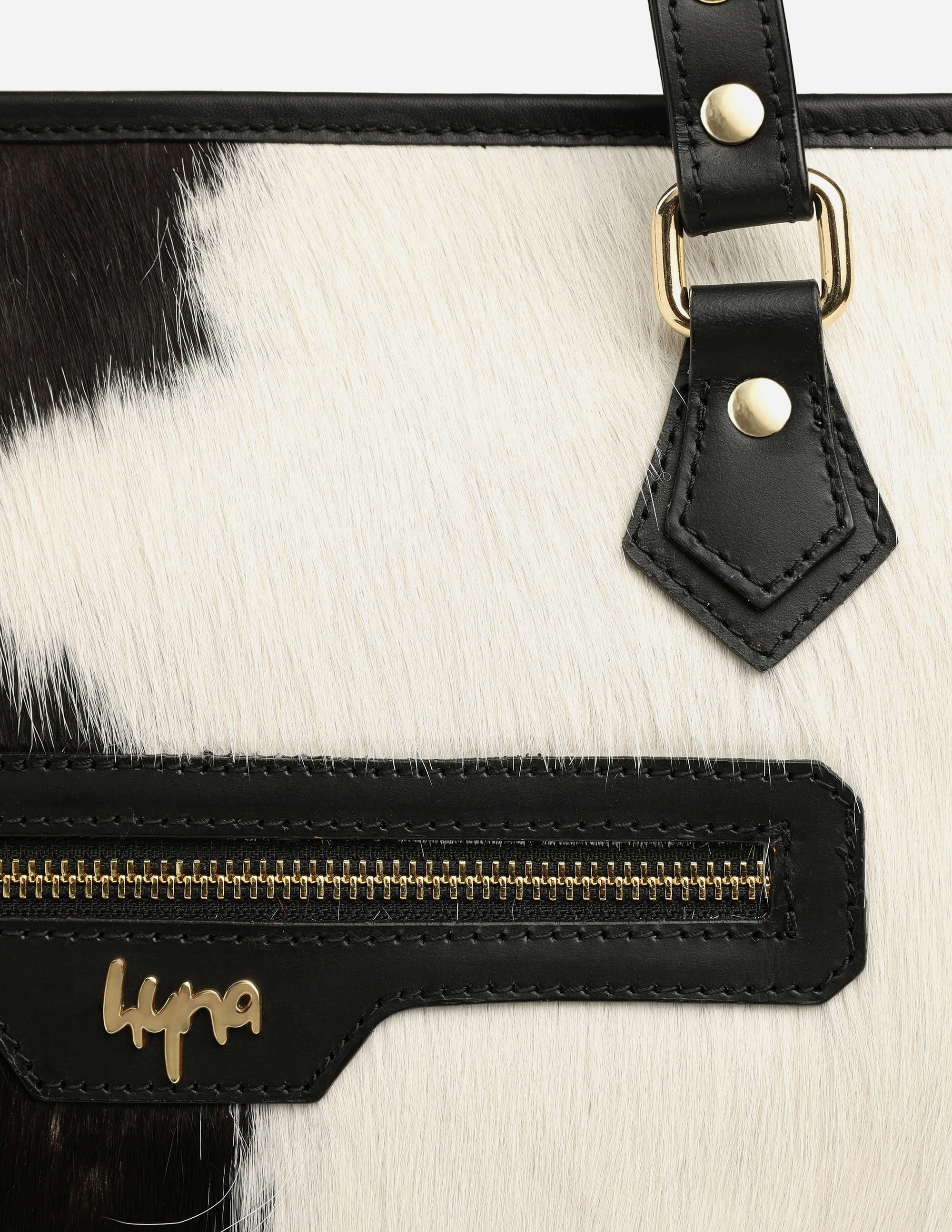 Oasis Illusion Leather Tote Bag (Black & White)