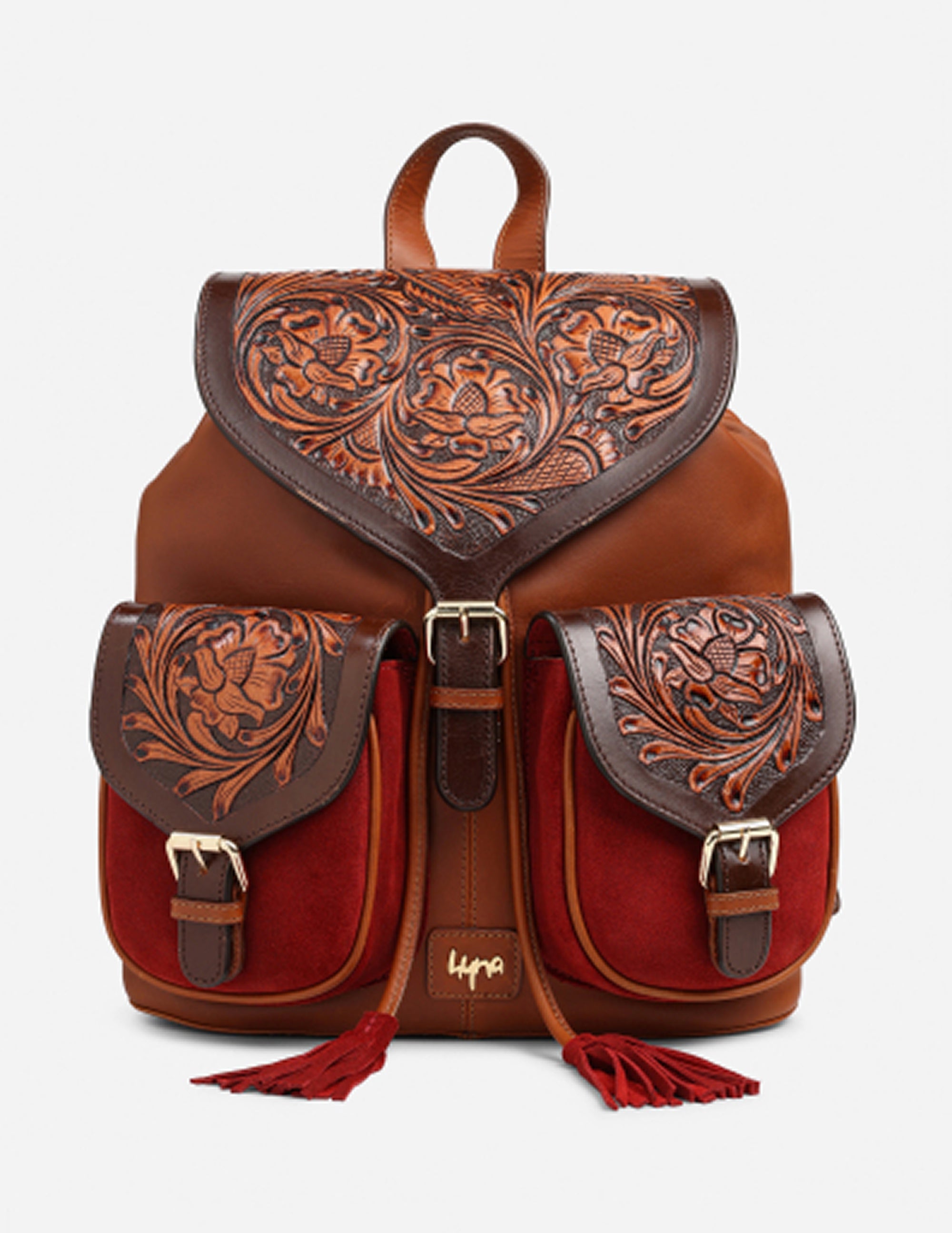 Imperial Opulence Leather Backpack (Tan)