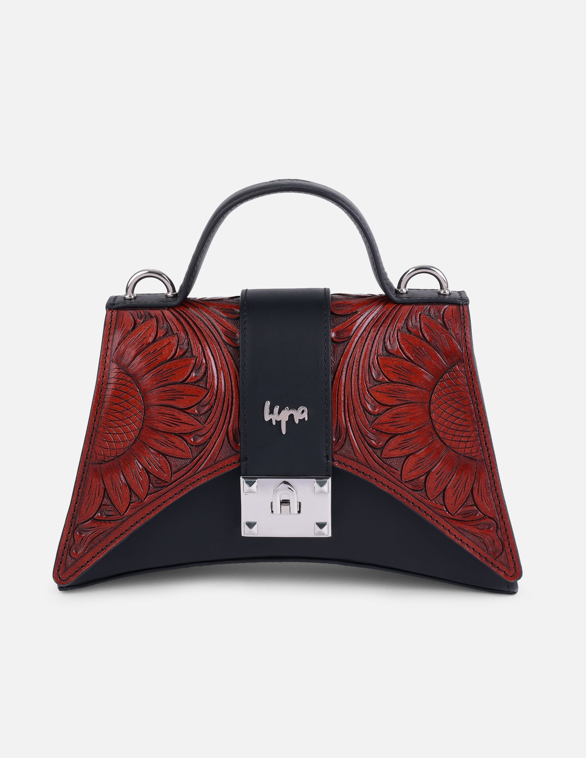 Hand-Tooled Full-Grain Leather Crossbody Bag for Women | Hyna