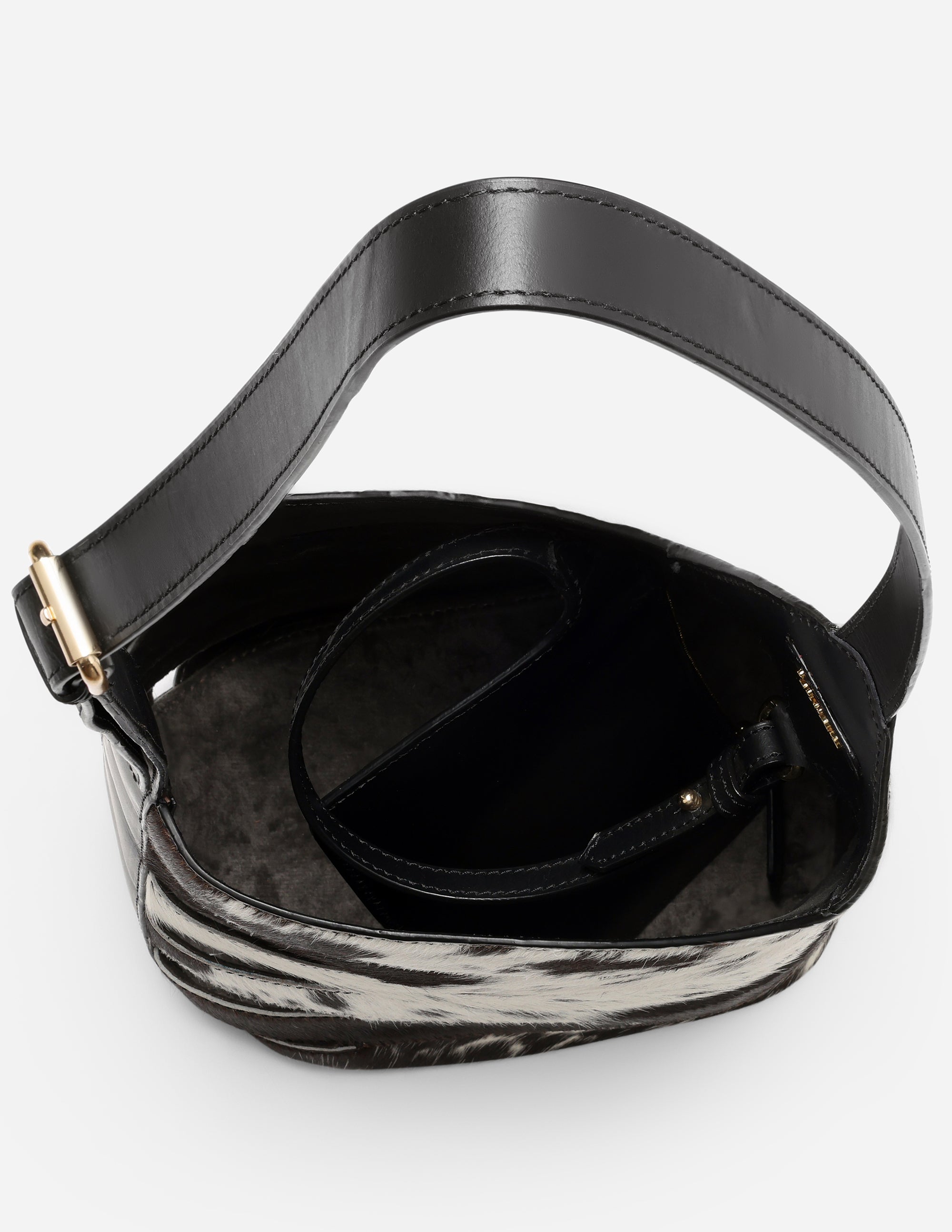 Hyna - white and black pail bag