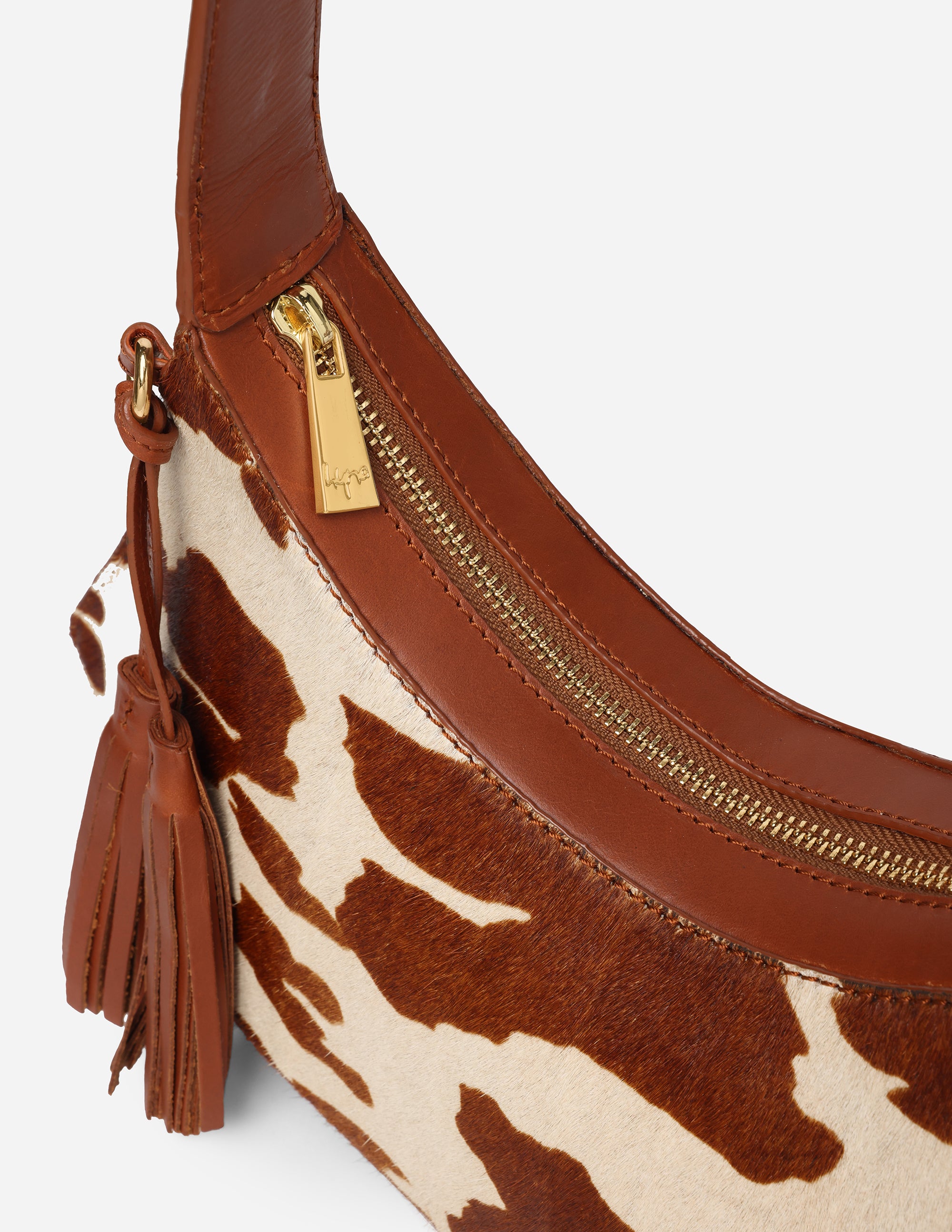 Hyna Iconic Renegade Shoulder Bag (Tan & White)