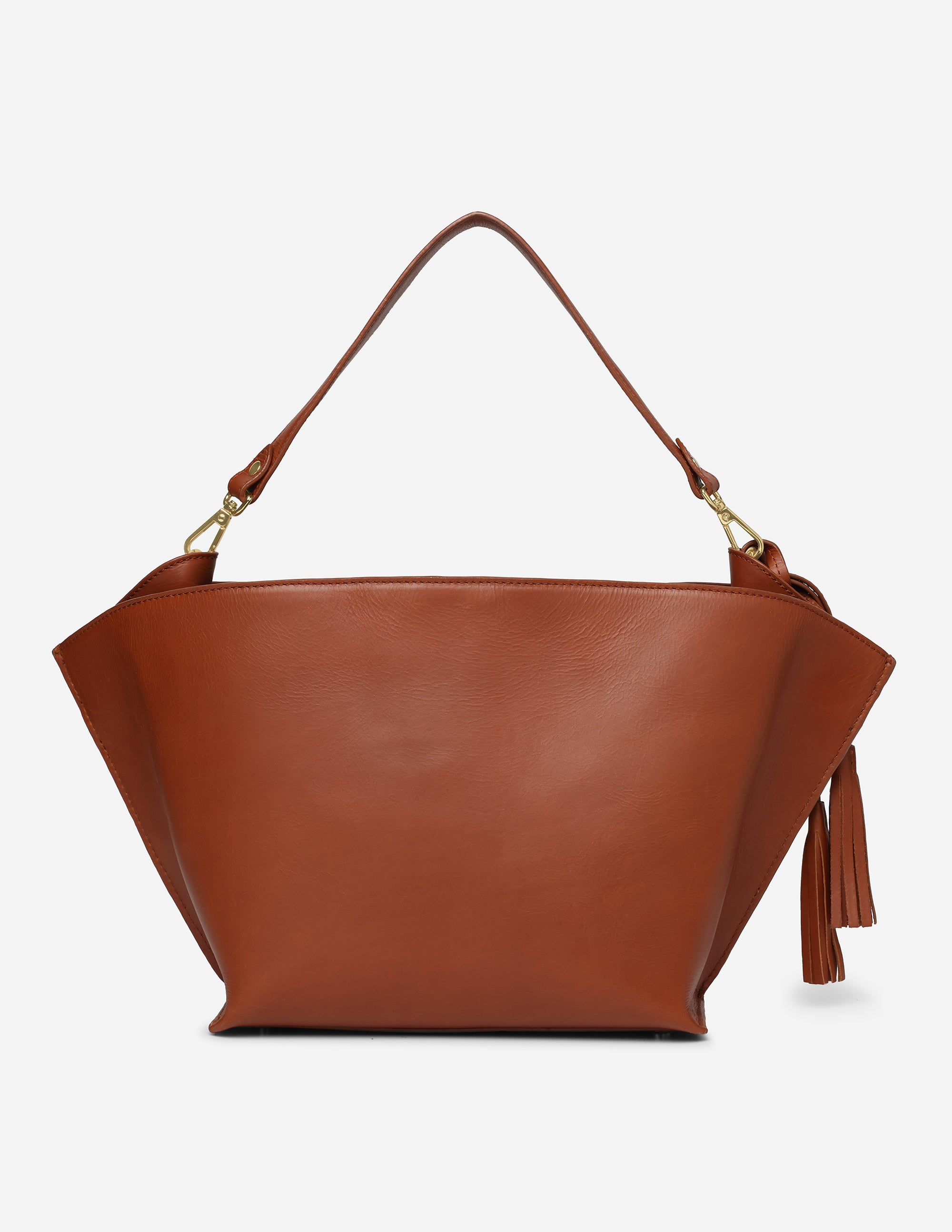 Hyna Iconic Opal Tassel Handbag (Tan & White)