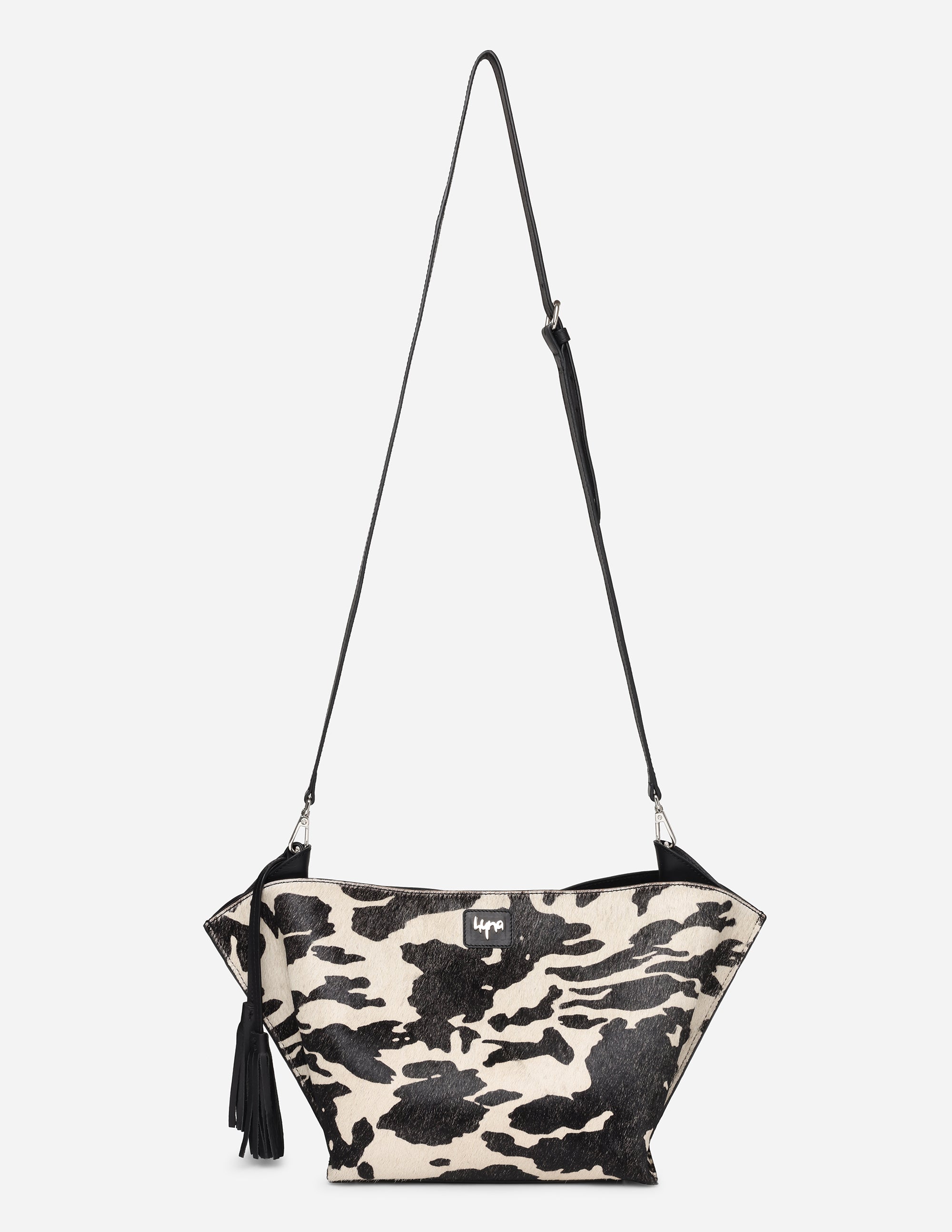 Hyna Iconic Opal Tassel Handbag (B&W)