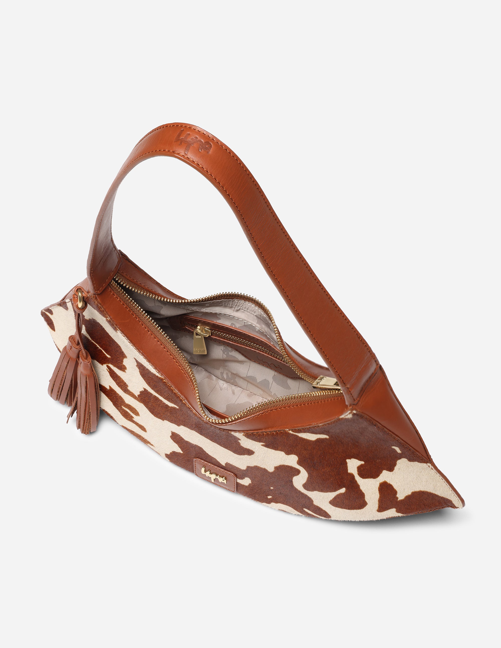 Hyna Iconic Renegade Shoulder Bag (Tan & White)