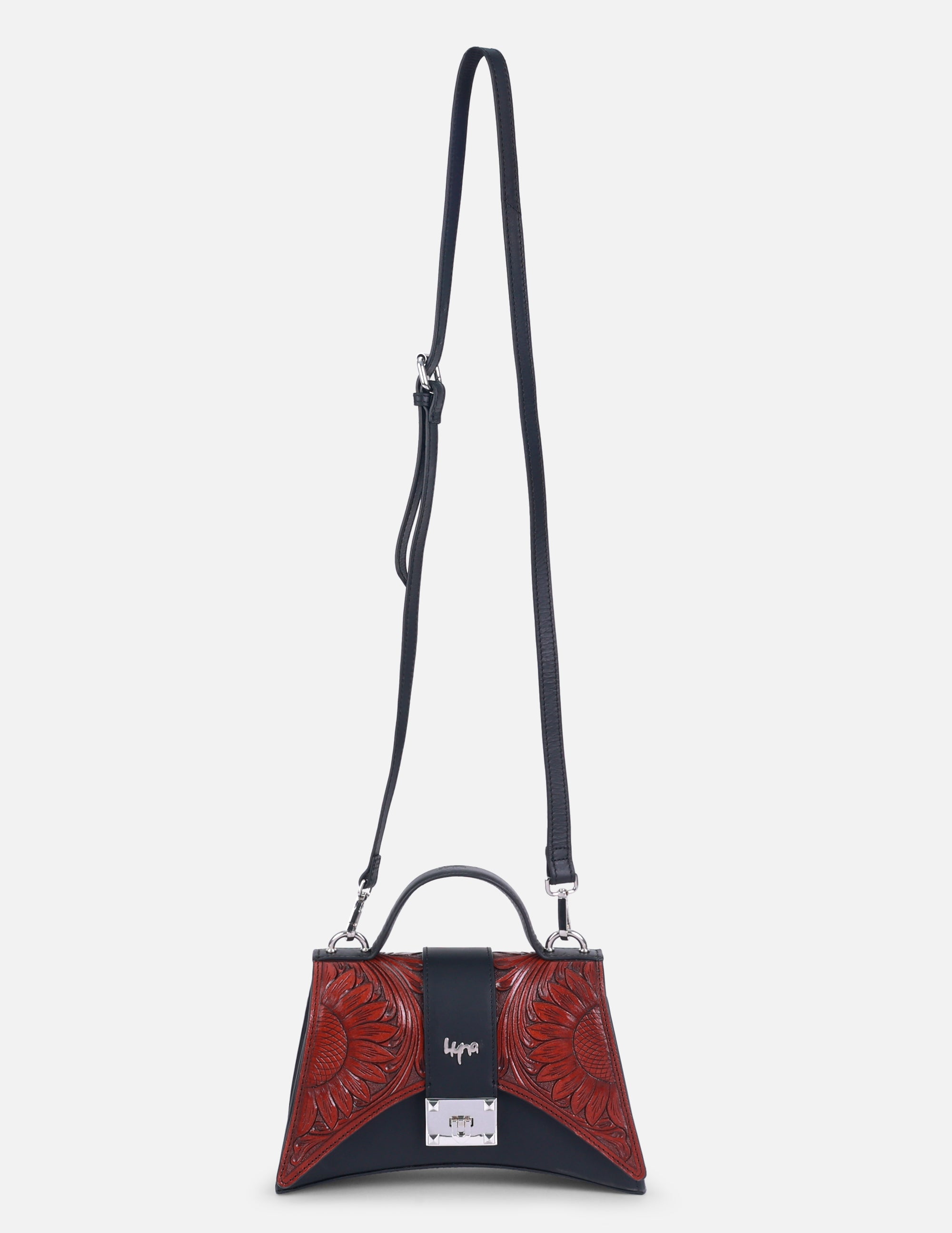 Hand-Tooled Full-Grain Leather Crossbody Bag for Women | Hyna