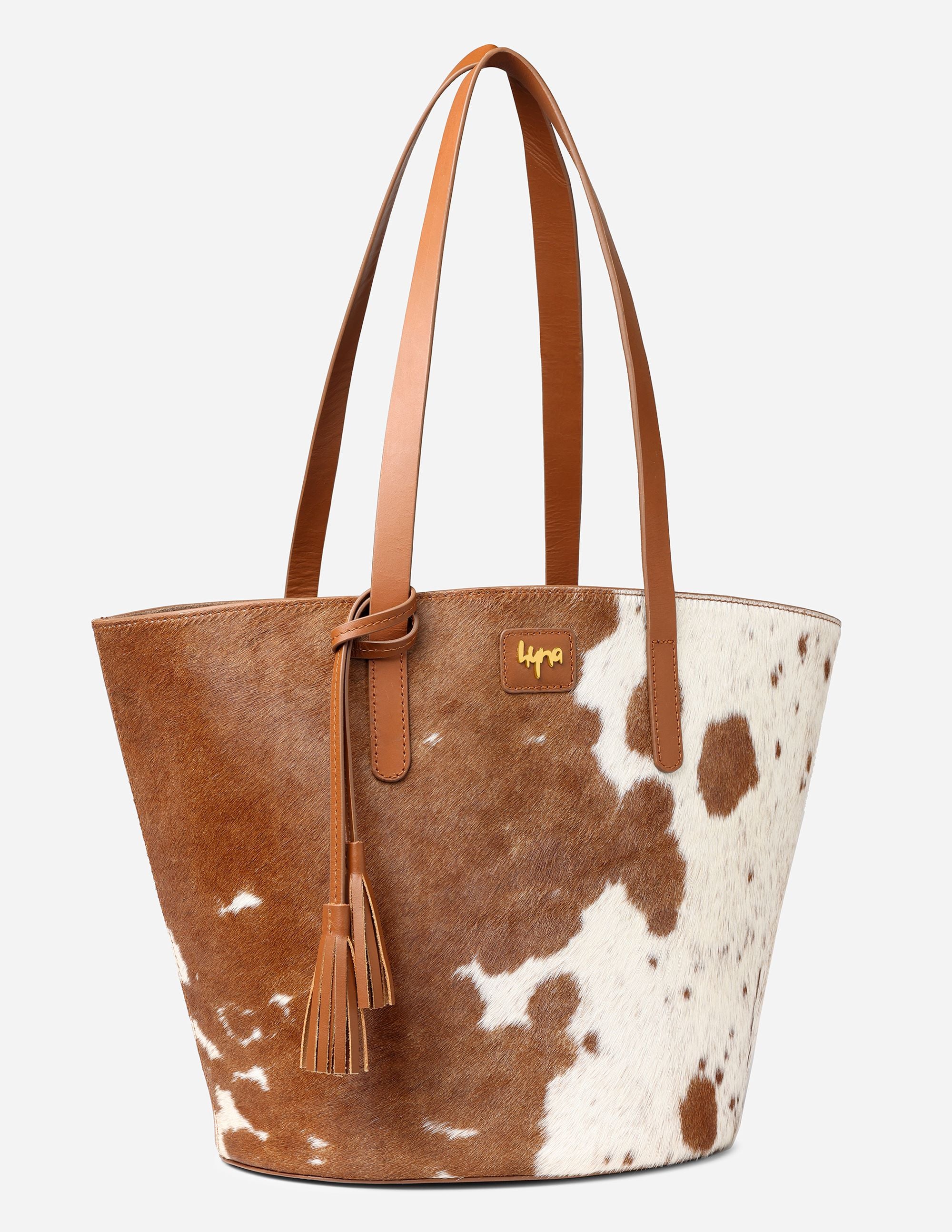 Hyna Aurora Titan Tote Bag (Tan & White)