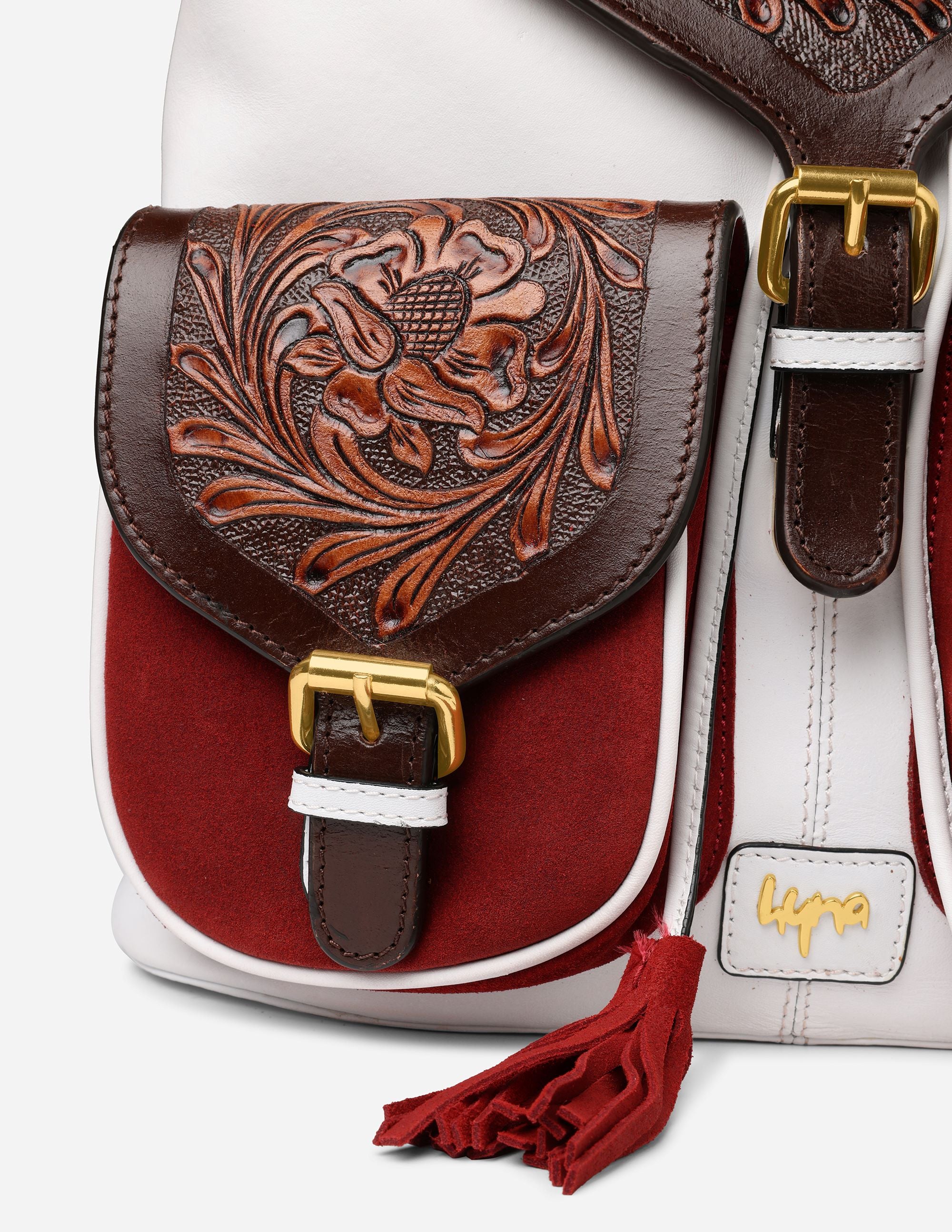 Hyna - Leather school backpack