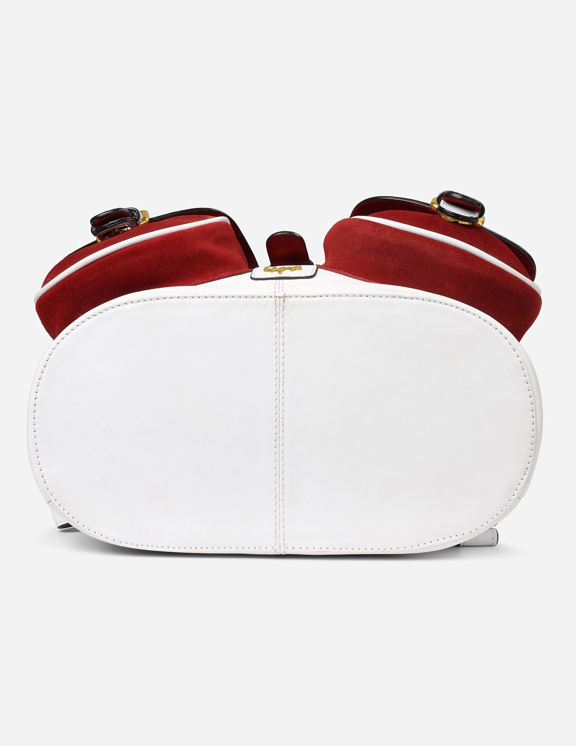 Hyna Imperial Opulence Leather Backpack (White & Tan)