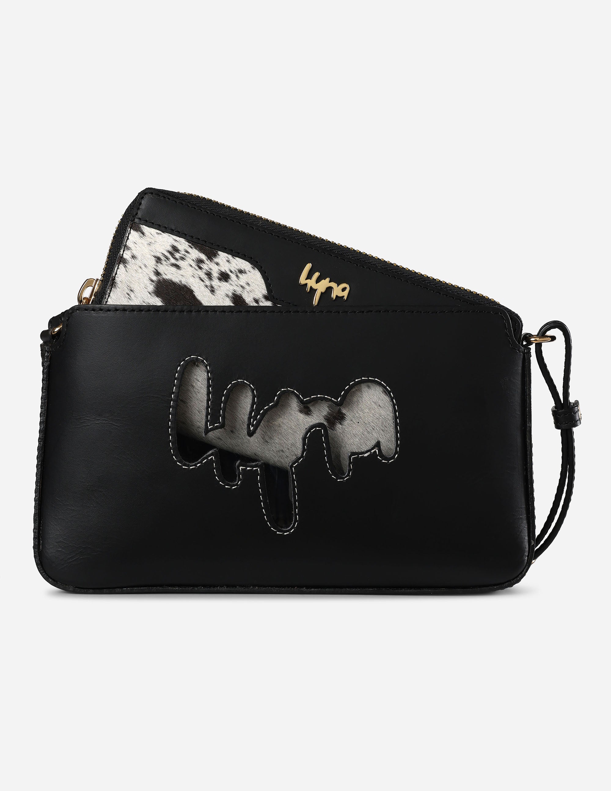 Hyna Bridle Micro Crossbody Bag (Black)