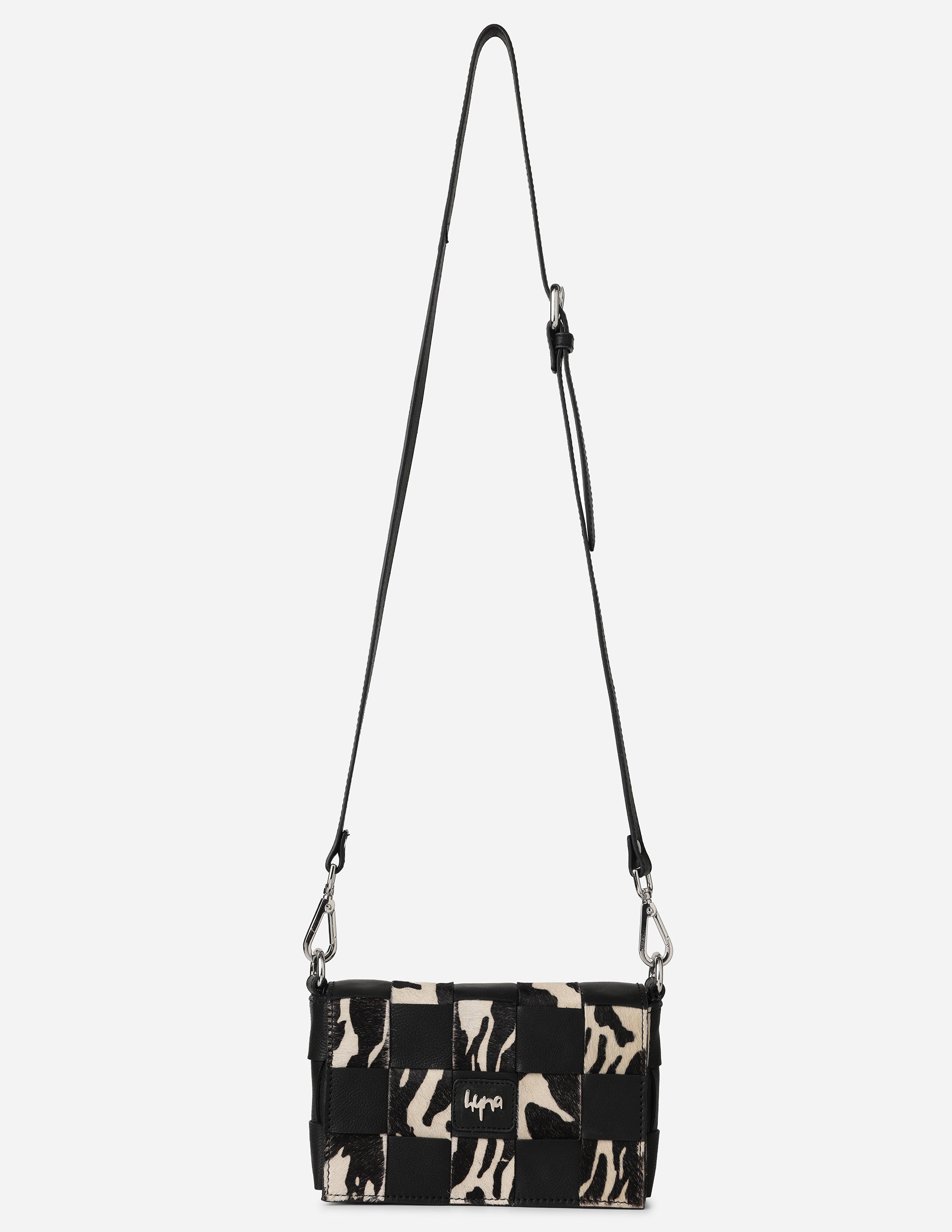 Hyna Tartan Mini Crossbody Bag (Black)