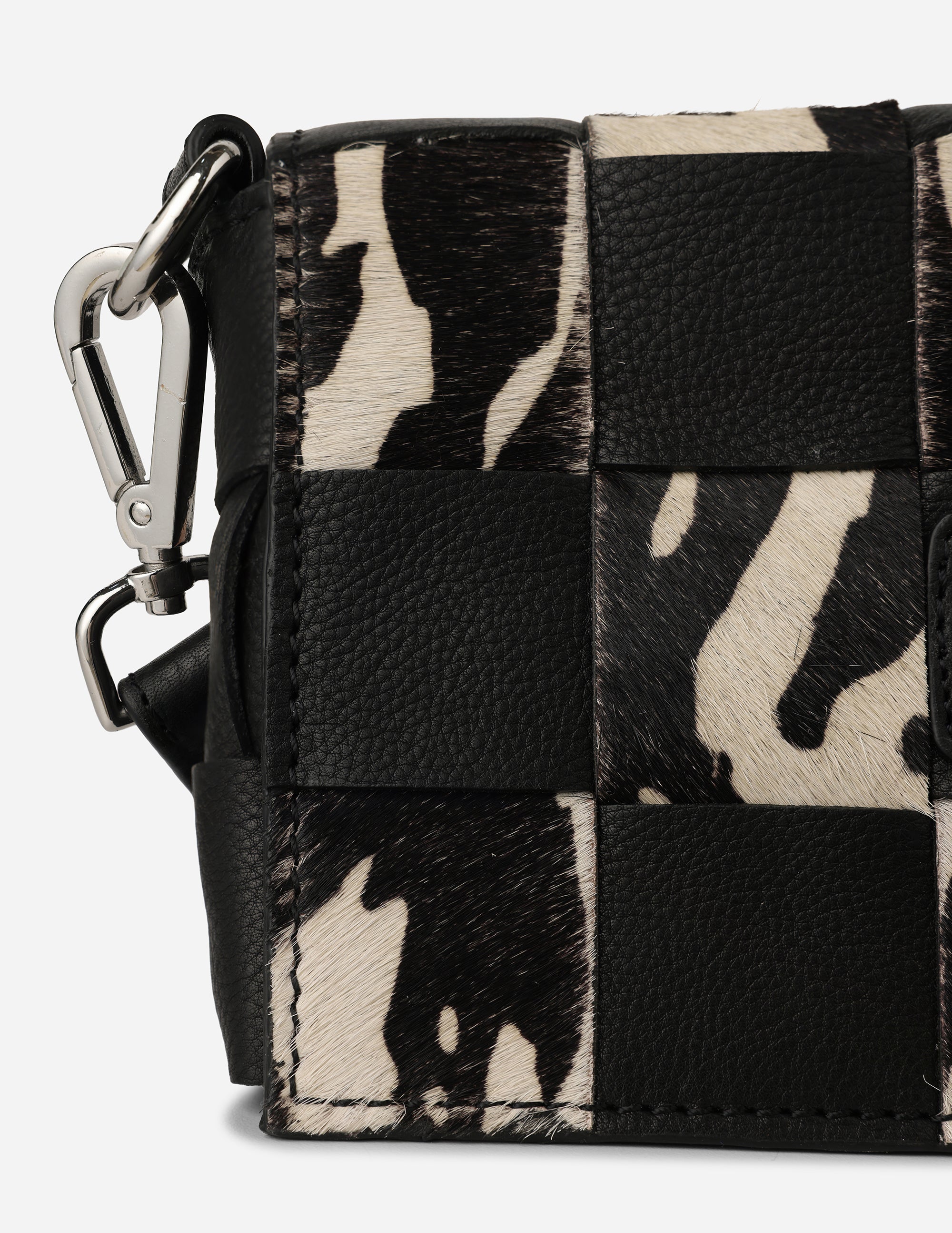 Hyna Tartan Mini Crossbody Bag (Black)