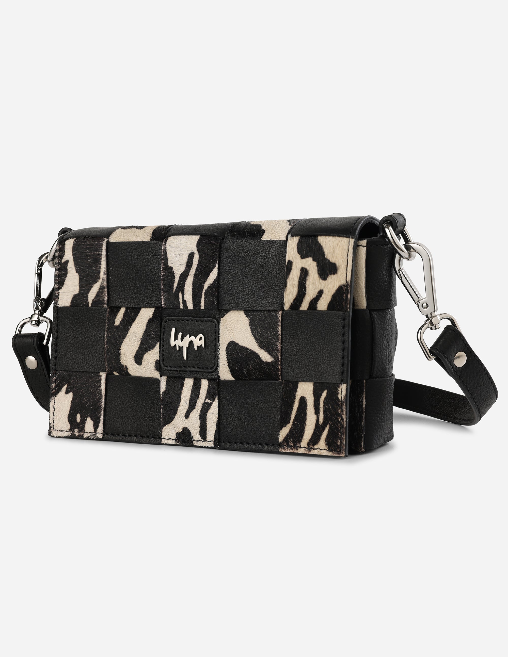 Hyna Tartan Mini Crossbody Bag (Black)