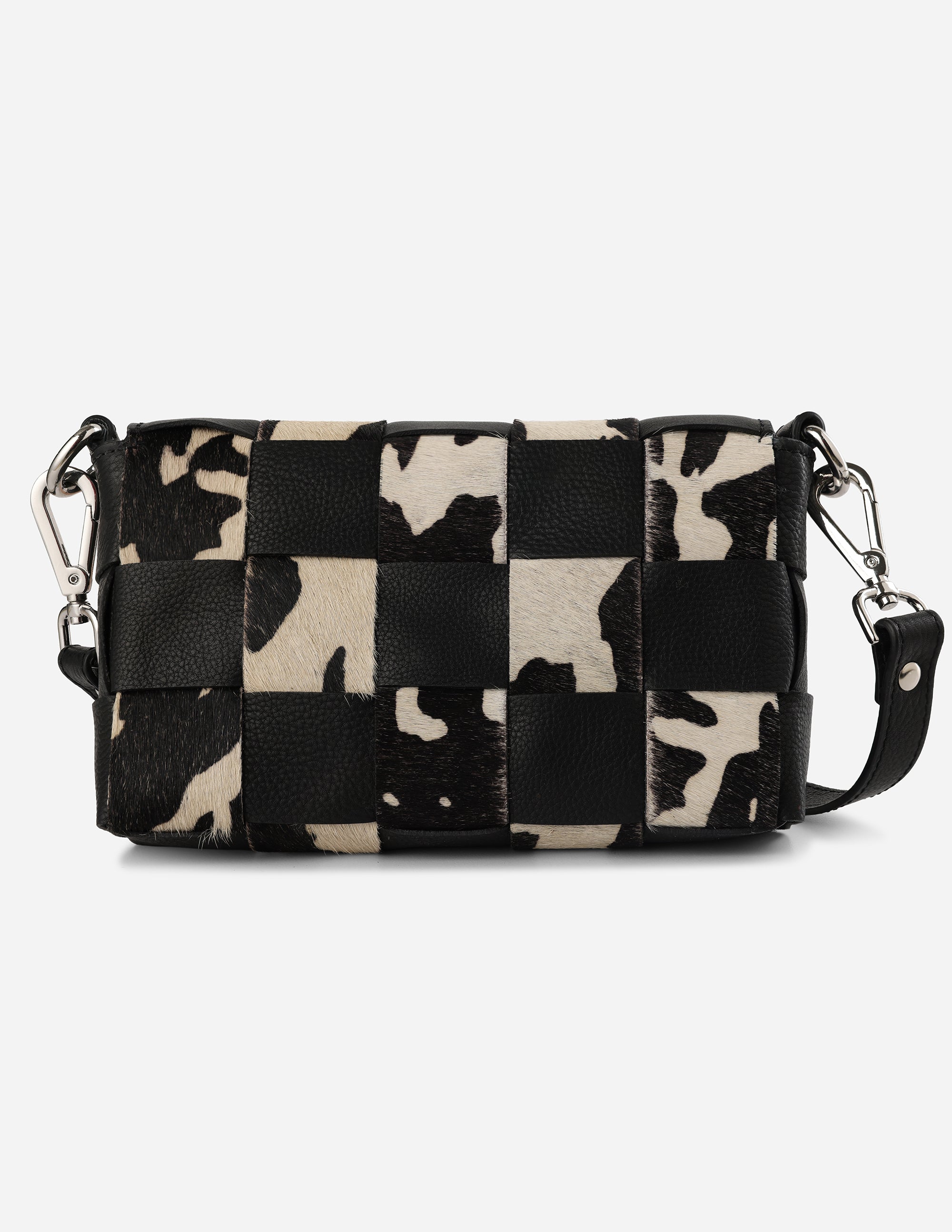 Hyna Tartan Mini Crossbody Bag (Black)