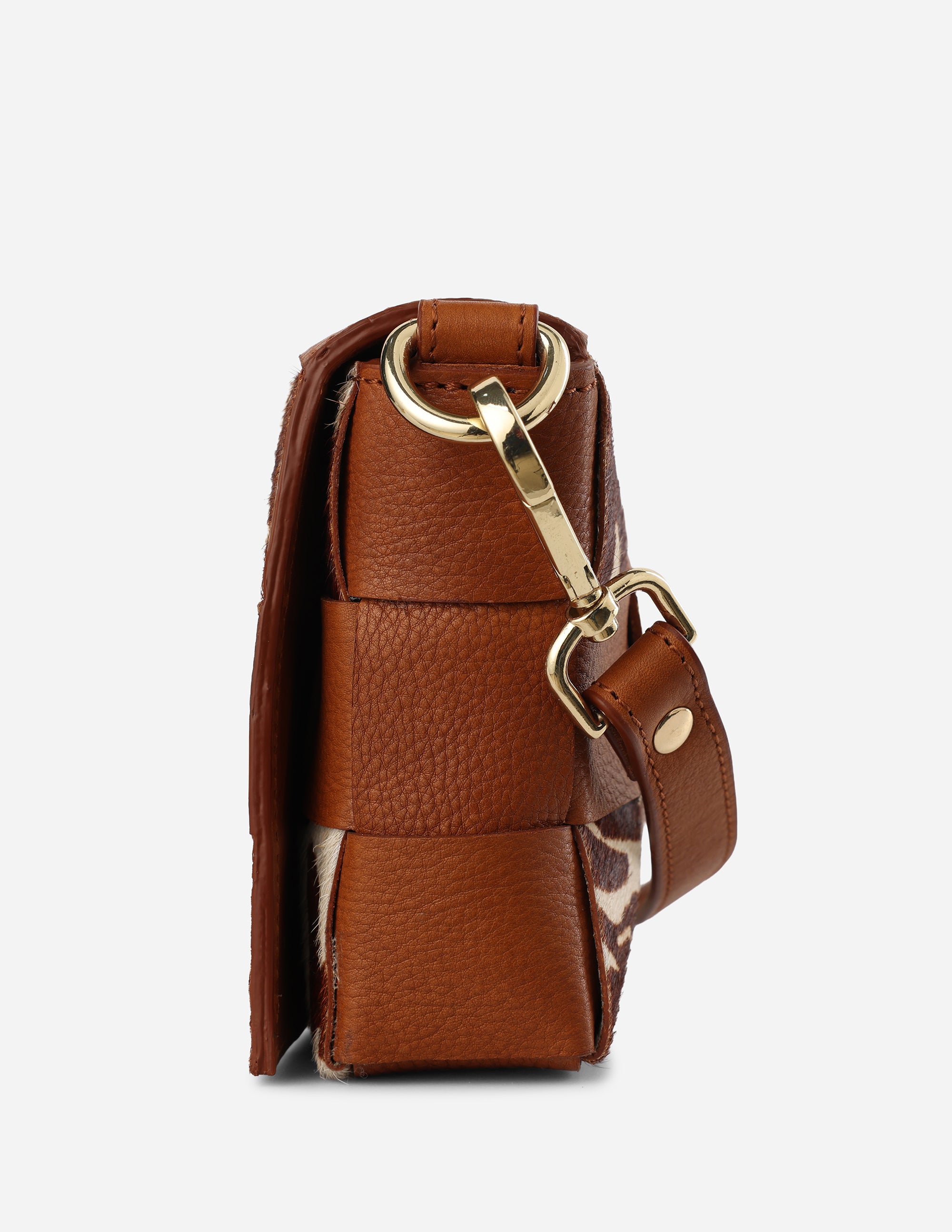 Hyna Tartan Mini Crossbody Bag (Tan)