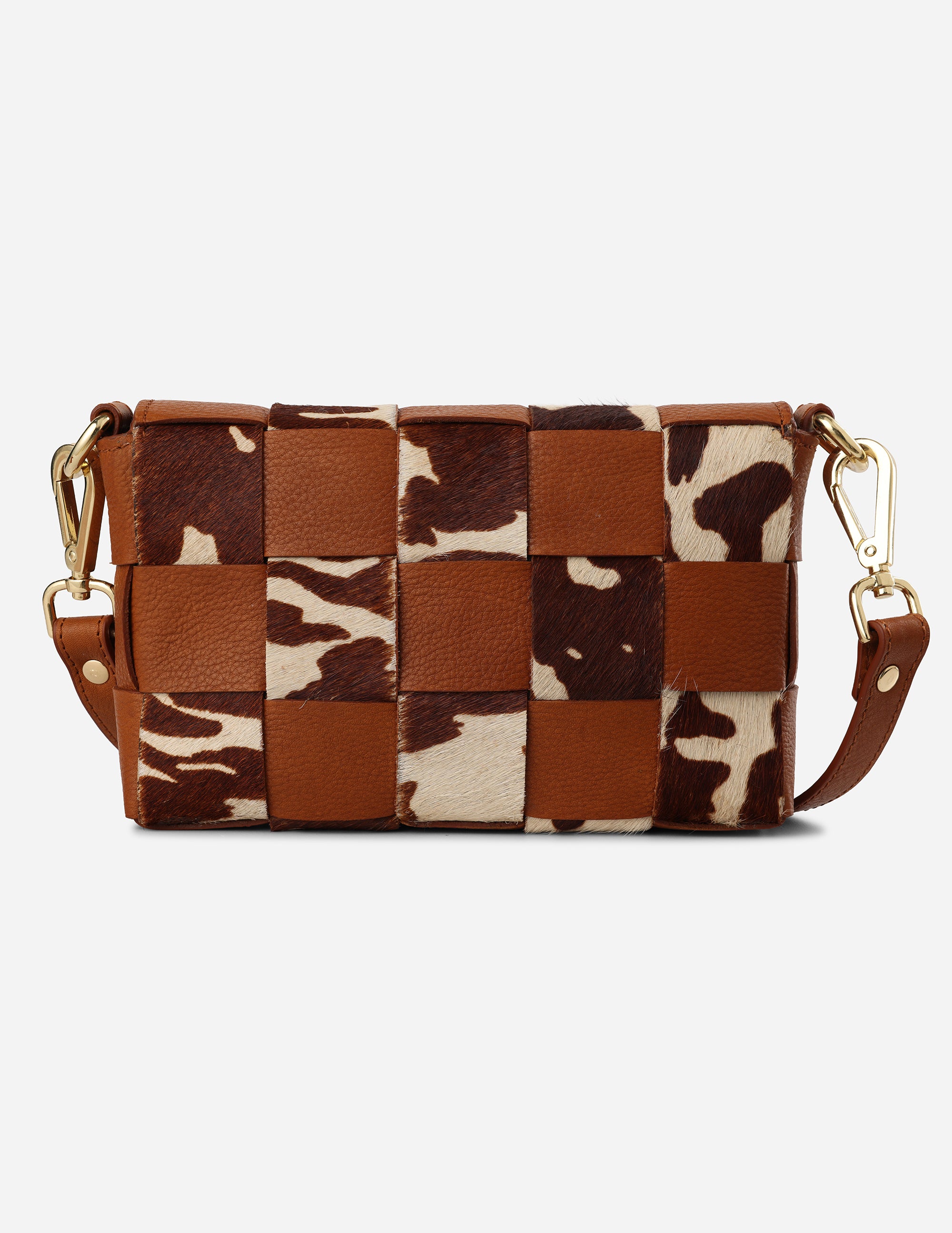 Hyna Tartan Mini Crossbody Bag (Tan)