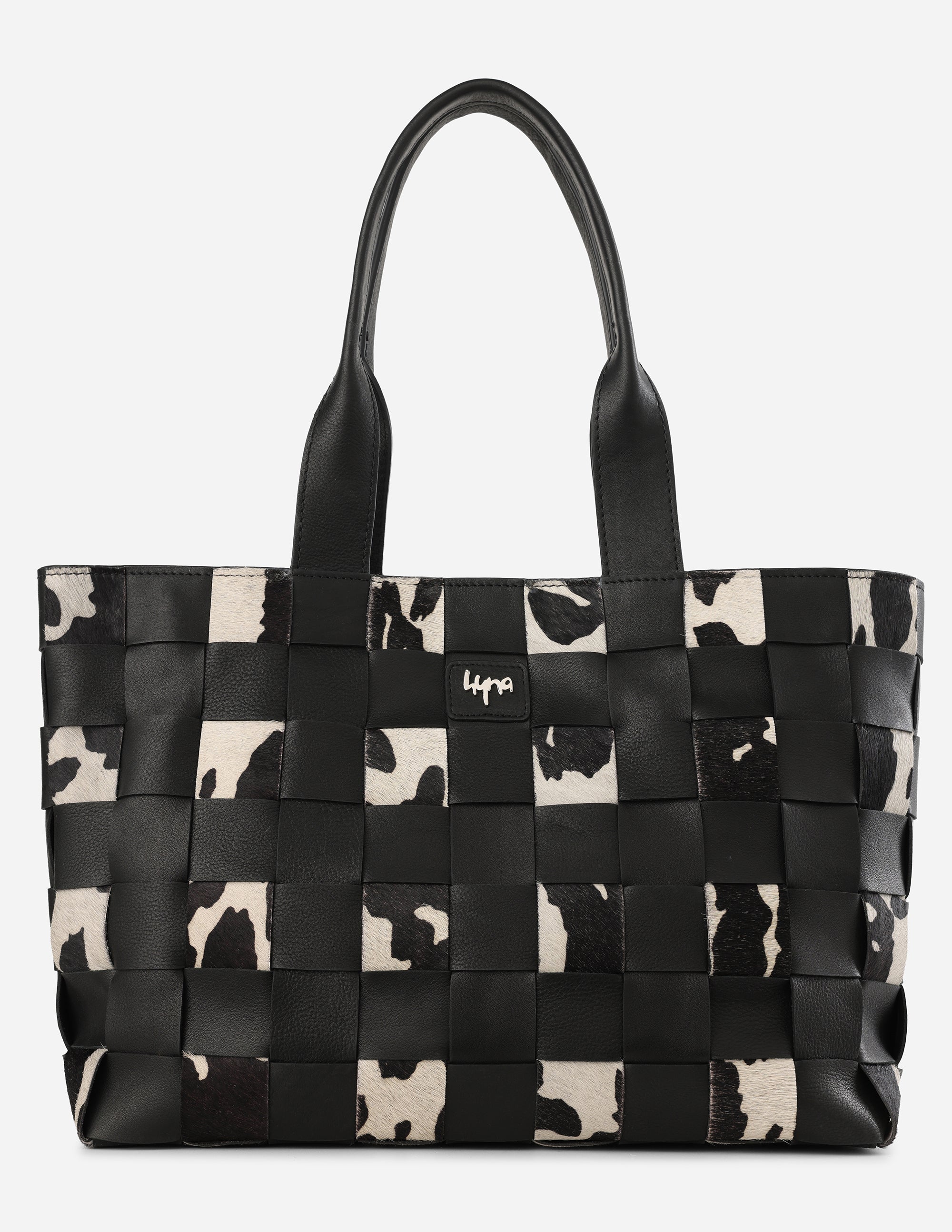 Hyna Tartan Tote Bag (Black & White)