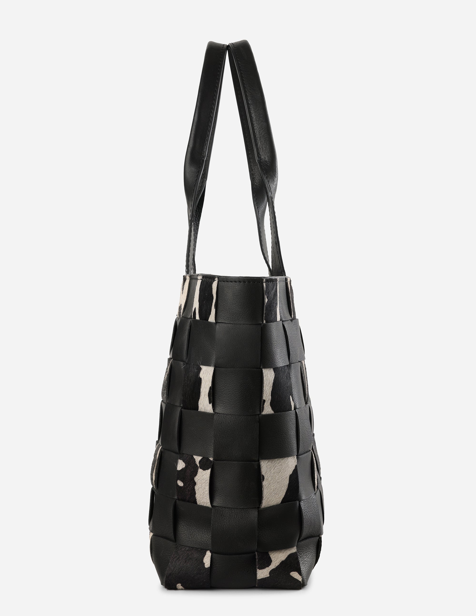 Hyna Tartan Tote Bag (Black & White)