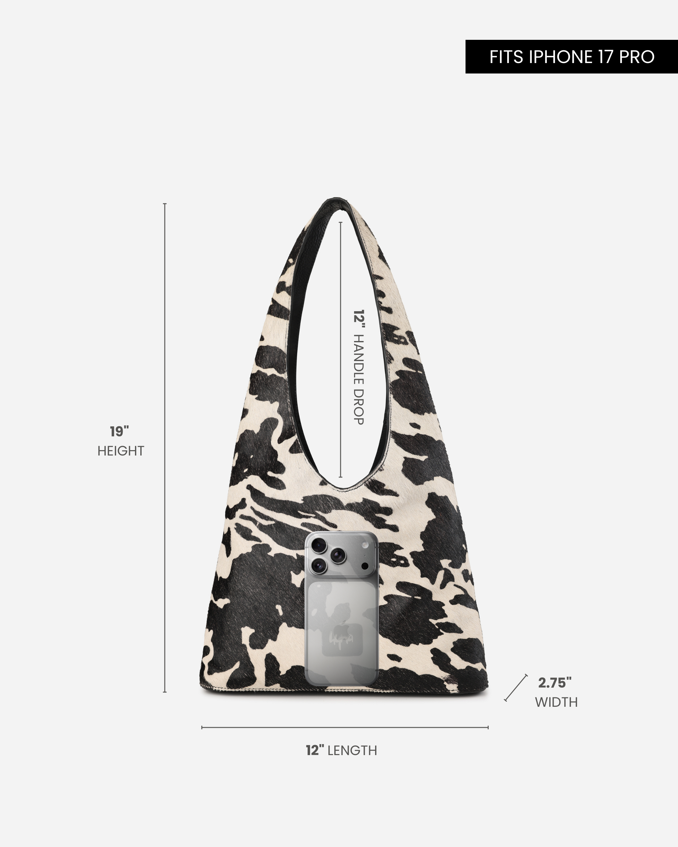 Hyna Isolo Hobo Bag (B&W)