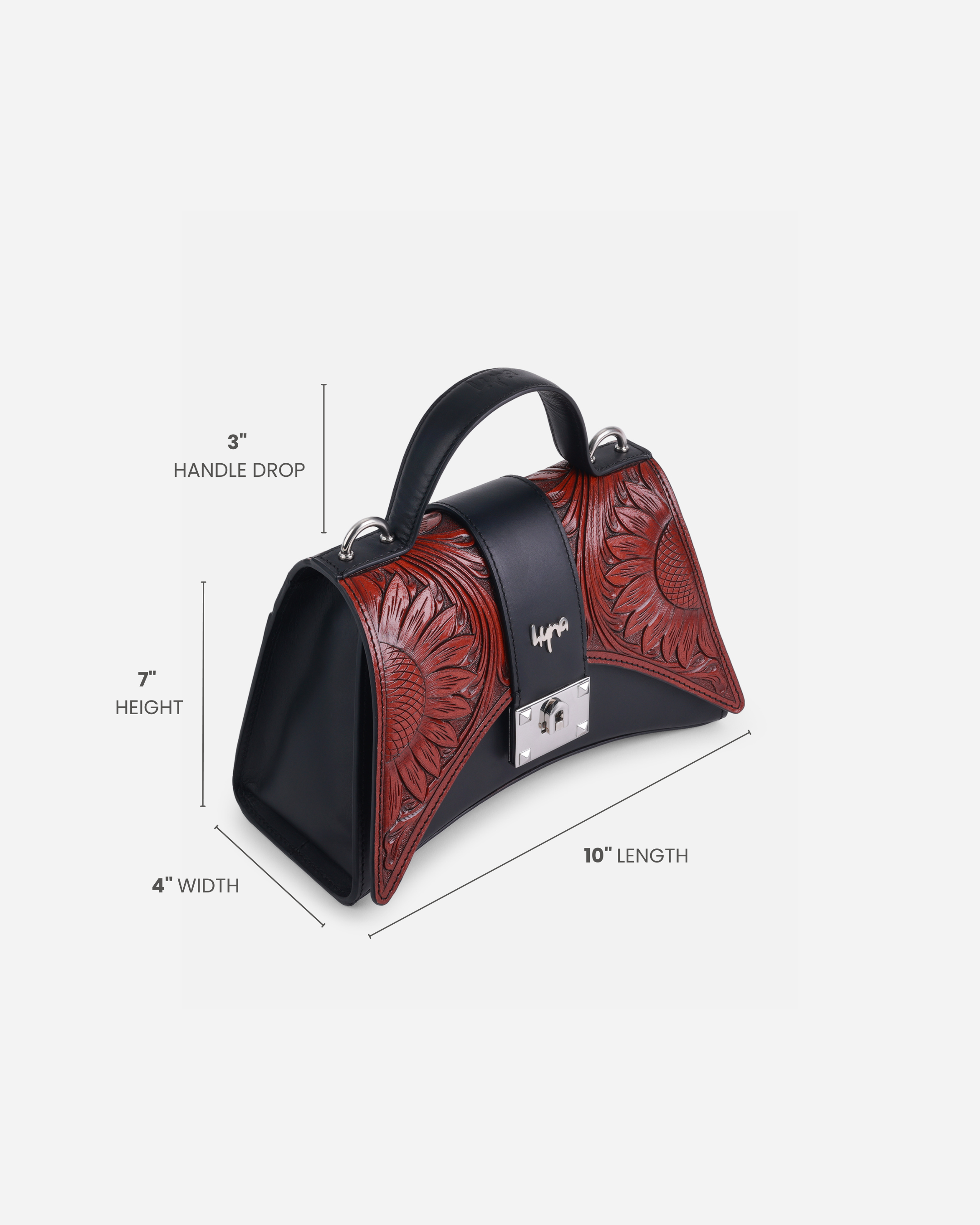 Hyna  Scarlet Ridge Handtooled Bag (Black)